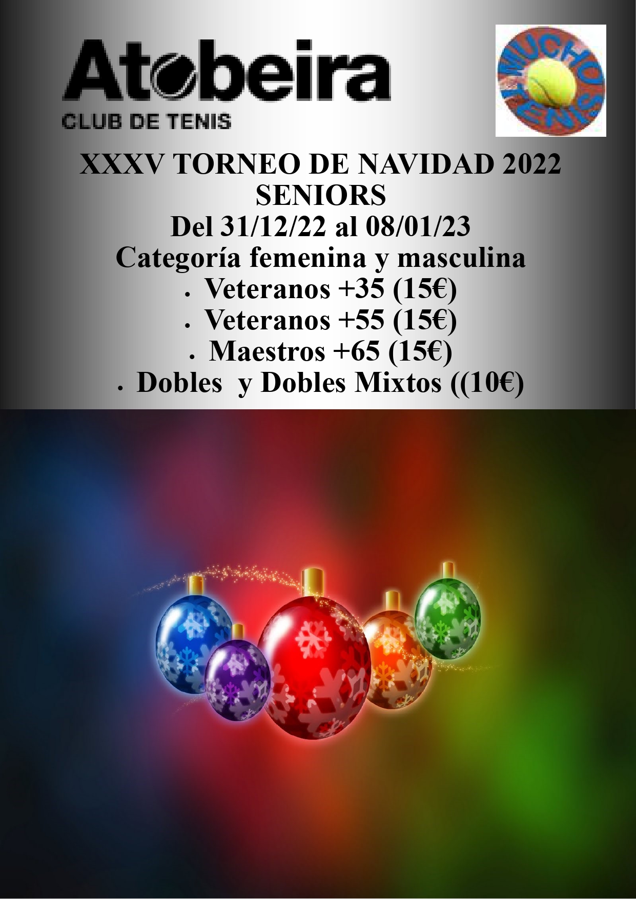 Cartel del XXXV Torneo de Navidad Senior A Tobeira 2022