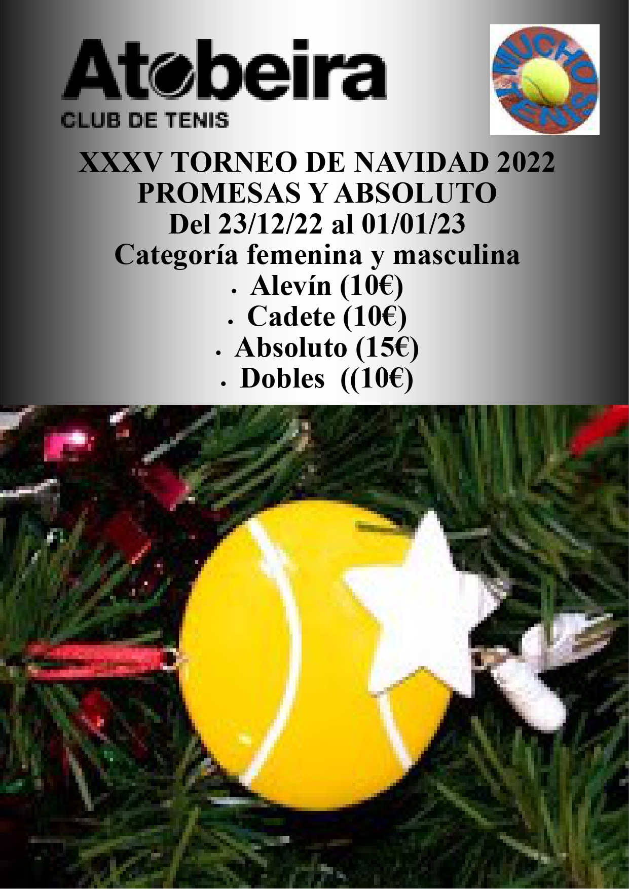Cartel del XXXV Torneo de Navidad Promesas / Absoluto A Tobeira 2022