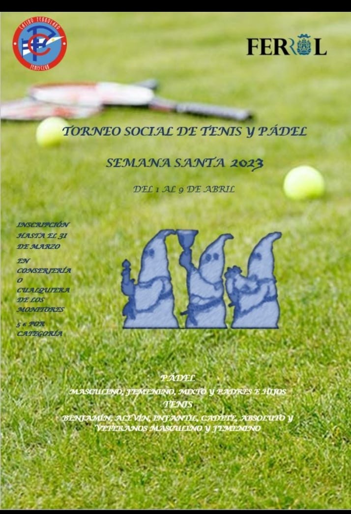 Cartel del Torneo Social de Tenis Semana Santa 2023