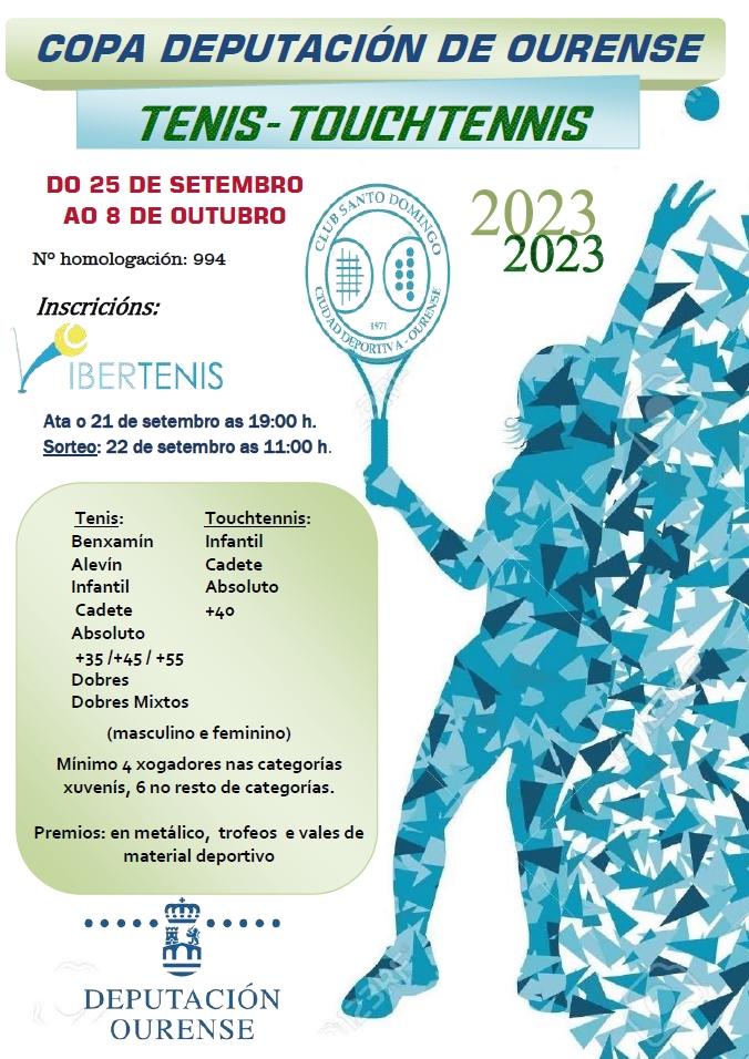 Cartel del COPA DEPUTACION DE TENIS - TOUCHTENNIS DE OURENSE 2023