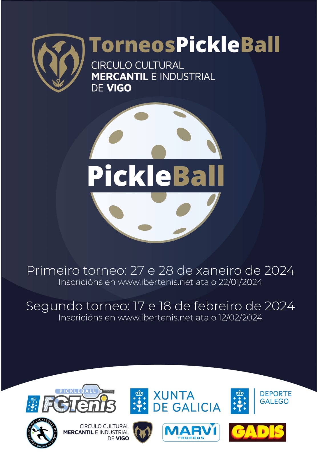 Cartel del II Torneo de Pickleball Mercantil de Vigo