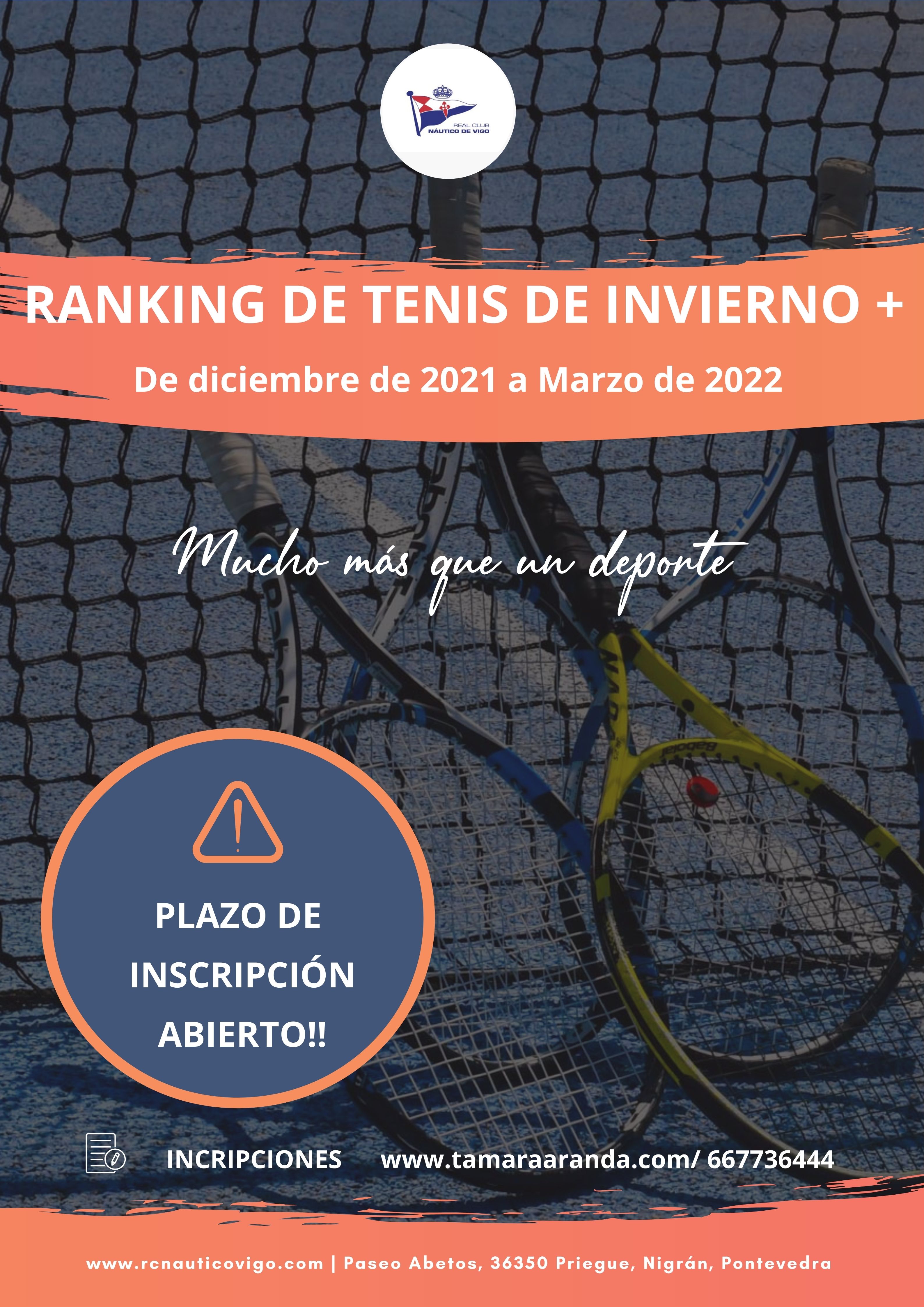 RANKING DE TENIS DE INVIERNO 2021 2022 EN EL RCNV
