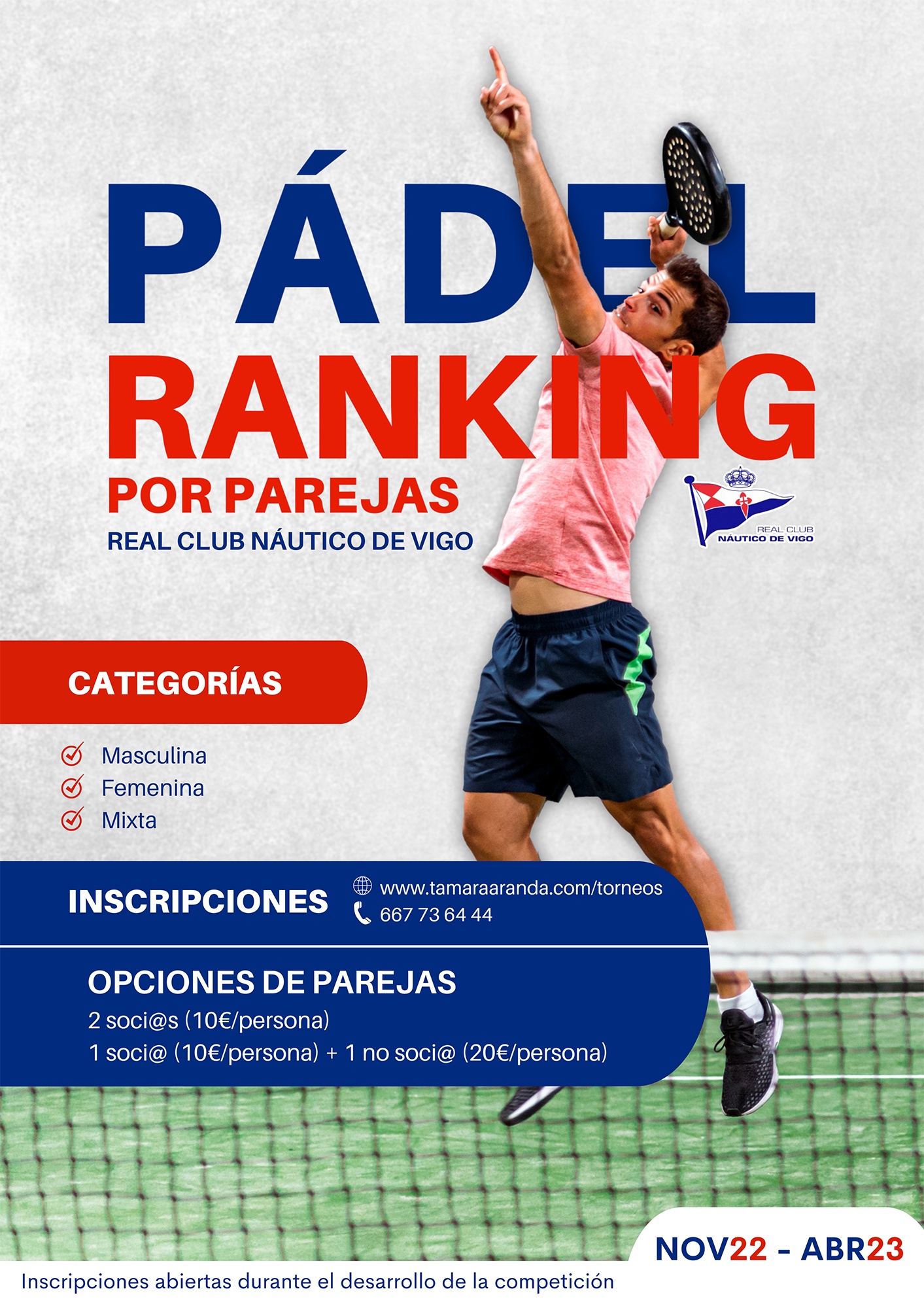 RANKING DE PADEL POR PAREJAS EN EL REAL CLUB NÁUTICO DE VIGO