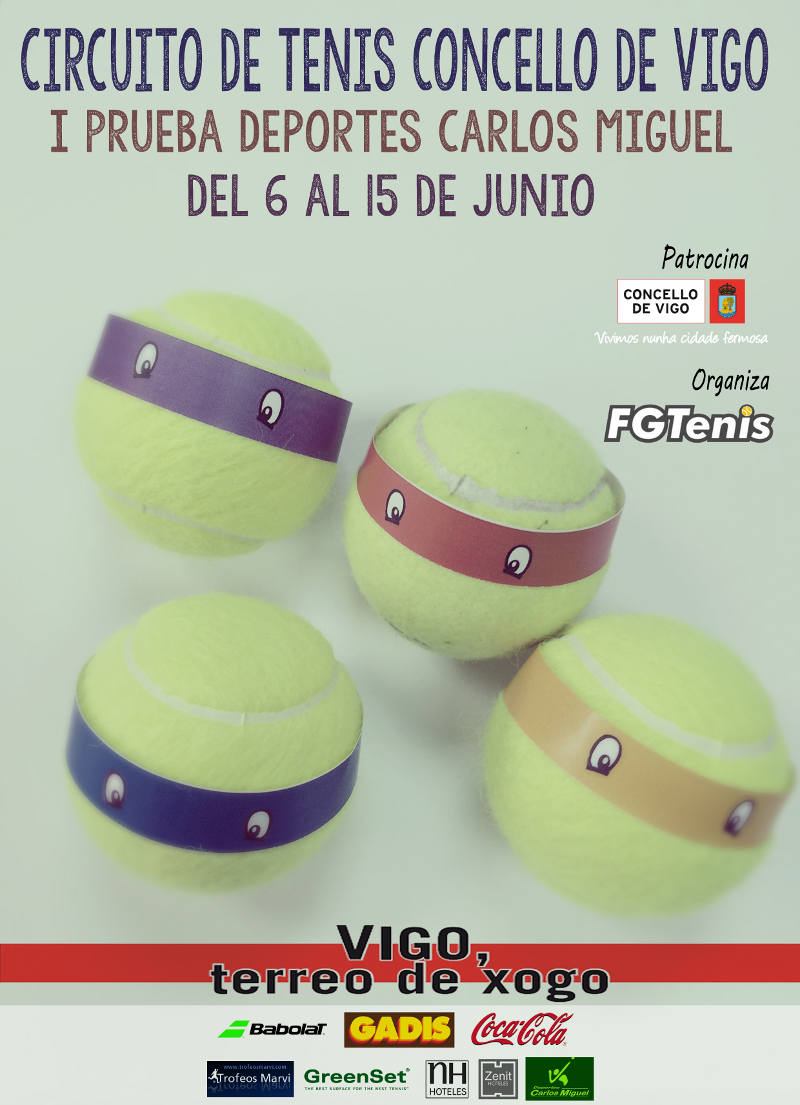 Cartel del Circuito de tenis concello de vigo I Prueba deportes Carlos Miguel