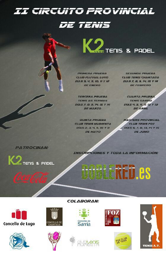 Cartel del 2ª PROBA: Circuito Provincial de Tenis K2 Lugo