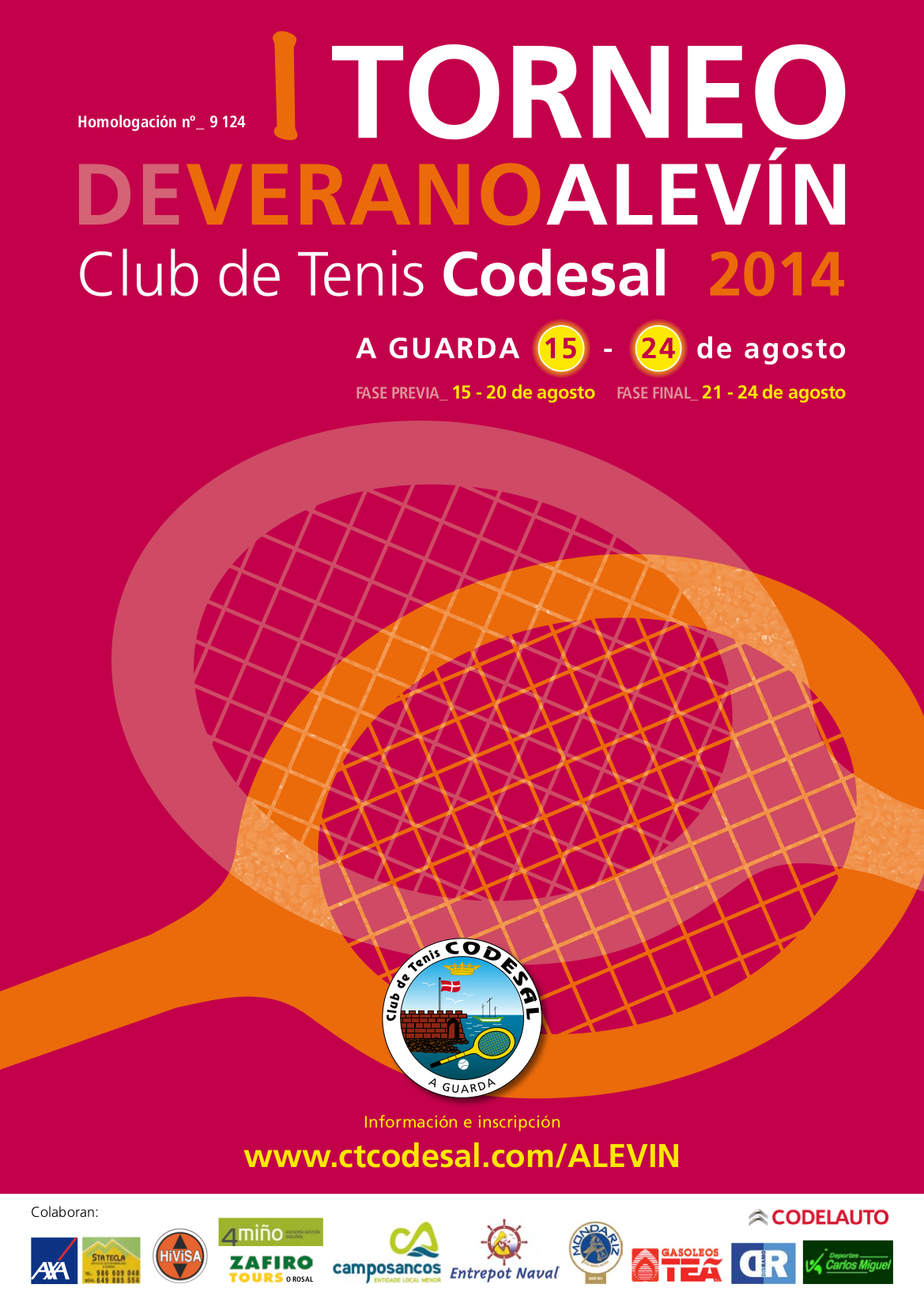 Cartel del I TORNEO DE VERANO ALEVÍN Club de Tenis Codesal