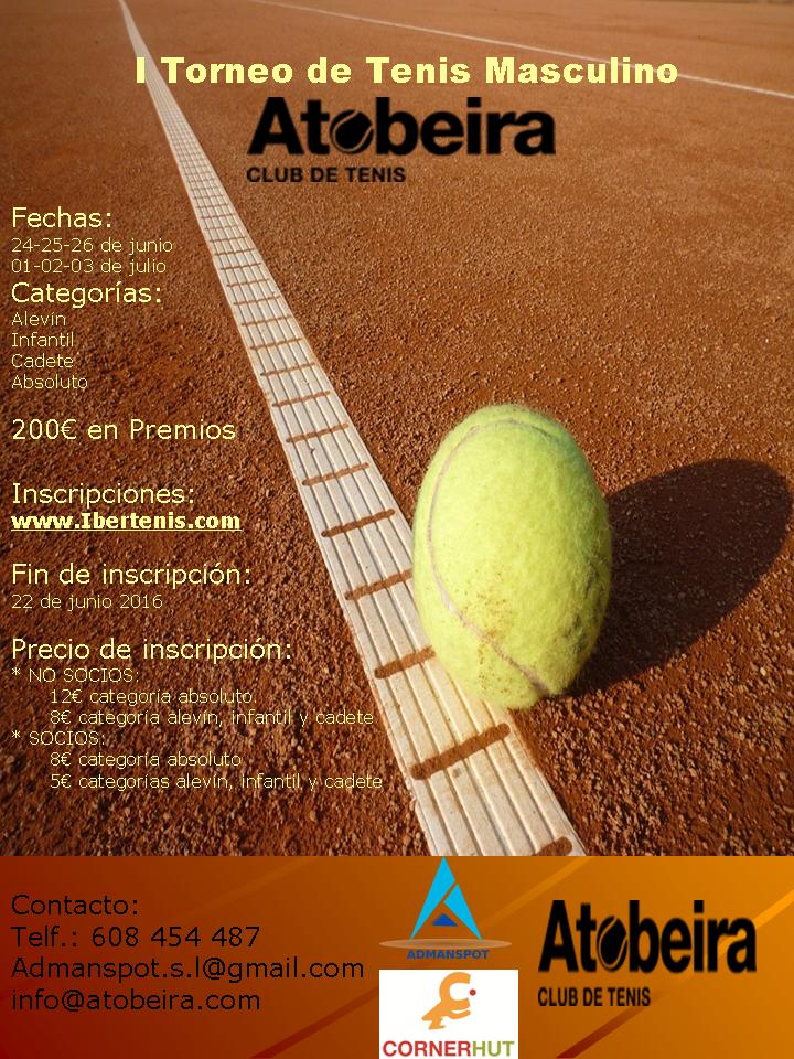 Cartel del I Torneo de Tenis Masculino  A Tobeira