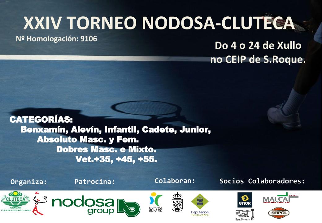 Cartel del XXIV TORNEO NODOSA-CLUTECA ( 2ªSEMANA 8/7 A 17/7 ).