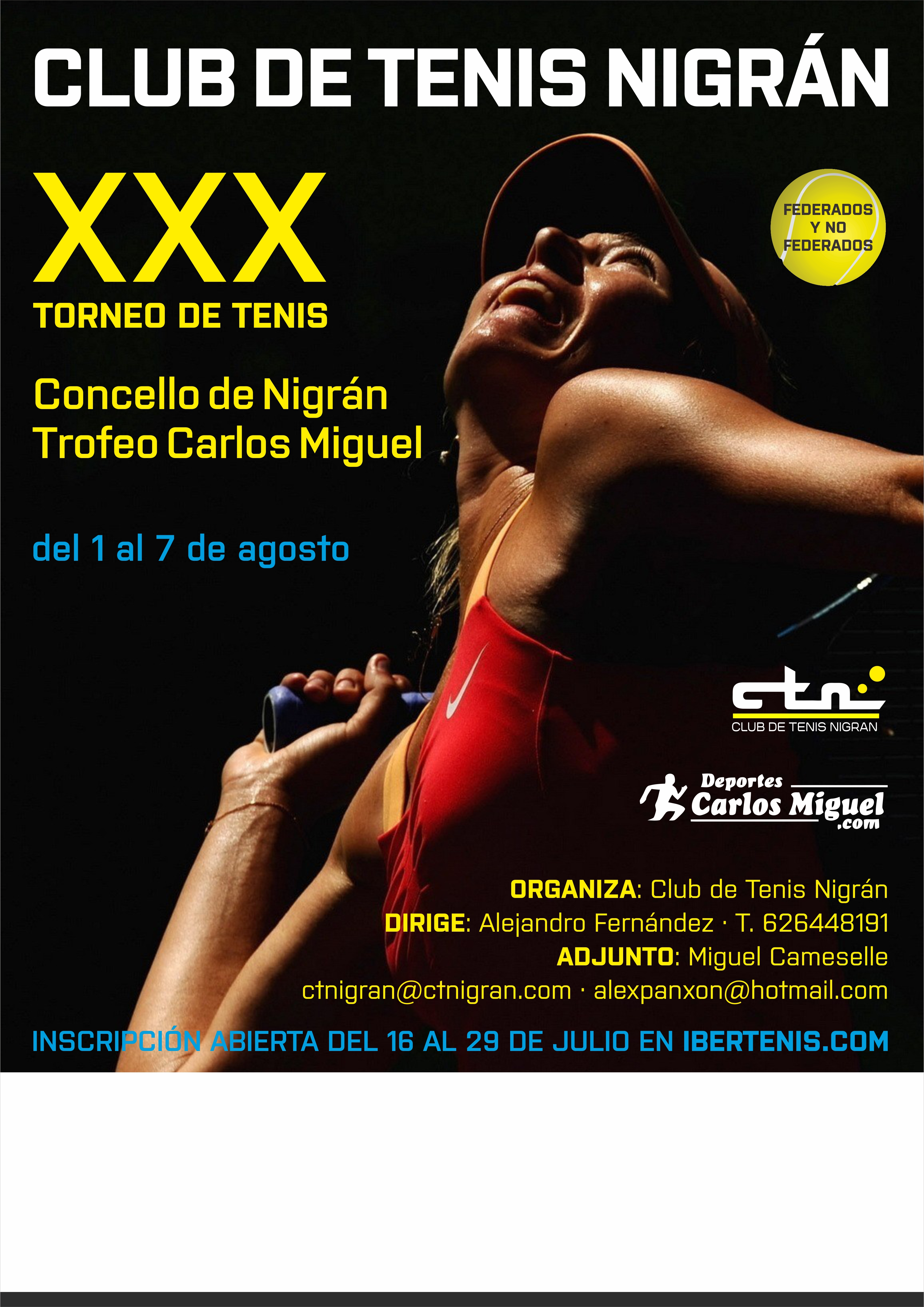 Cartel del XXX TORNEO CONCELLO DE NIGRAN TROFEO CARLOS MIGUEL