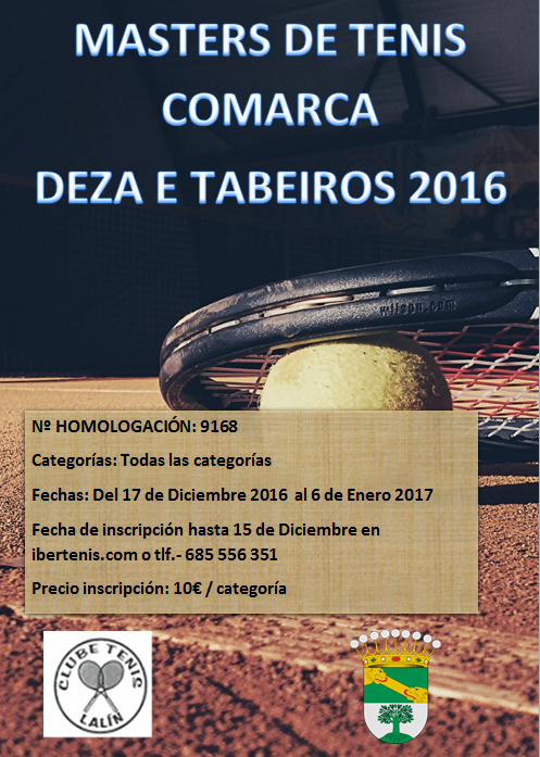 Cartel del Torneo Masters comarca Deza e Tabeiros 2016