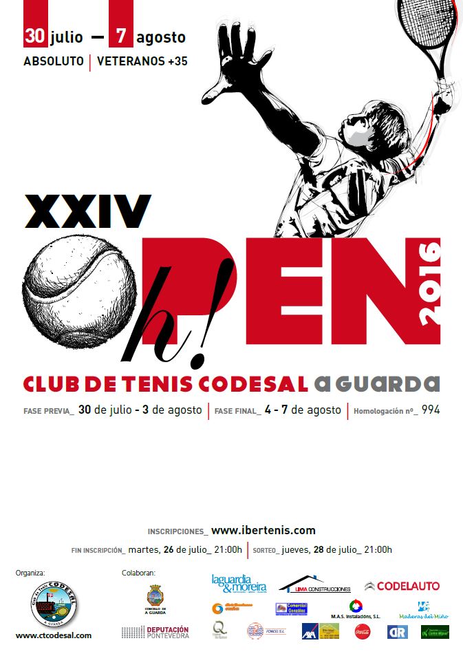 Cartel del XXIV OPEN CLUB DE TENIS CODESAL 2016