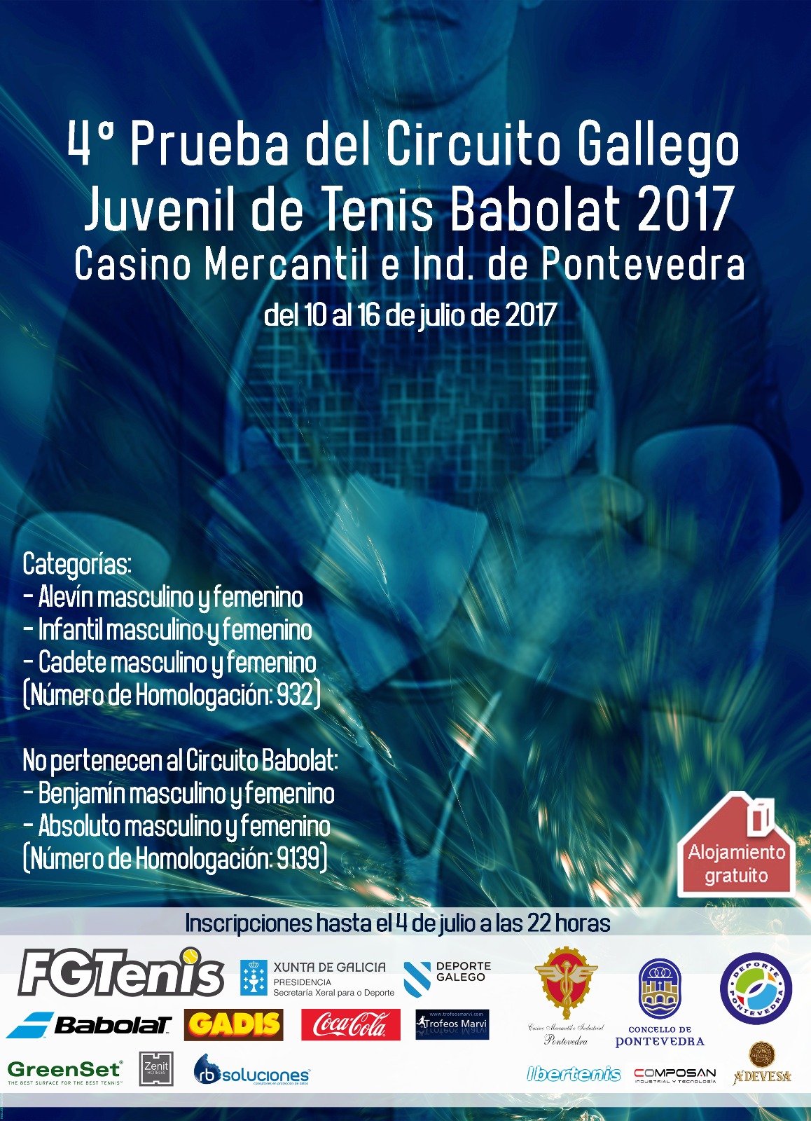 Cartel del 4ª PRUEBA DEL CIRCUITO GALLEGO JUVENIL DE TENIS BABOLAT 2017