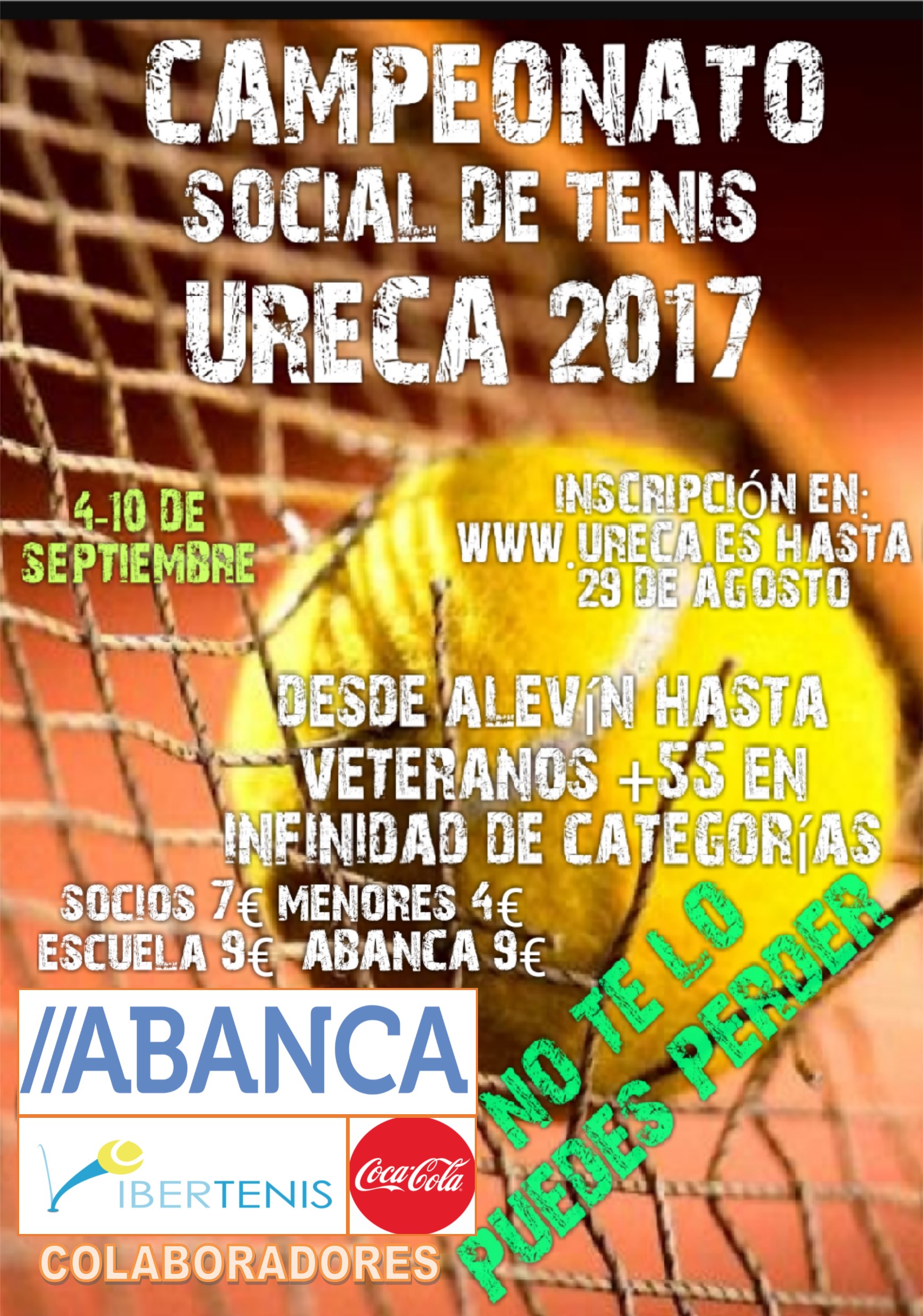Cartel del TORNEO SOCIAL DE TENIS URECA 2017