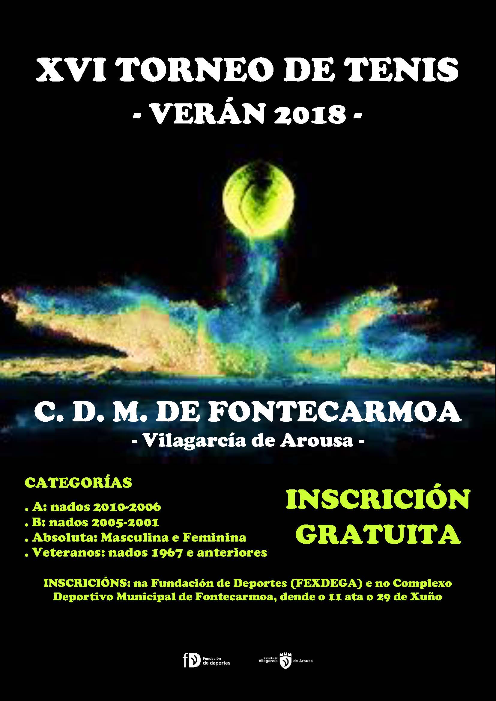 Cartel del XVI TORNEO DE TENIS VERÁN 2018