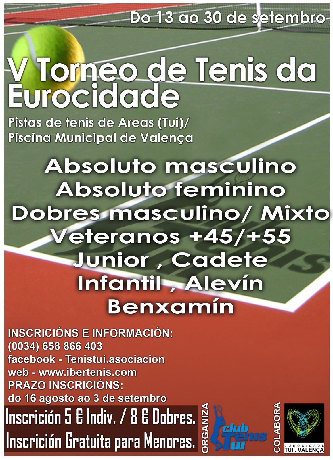 Cartel del V Torneo de Tenis da Eurocidade