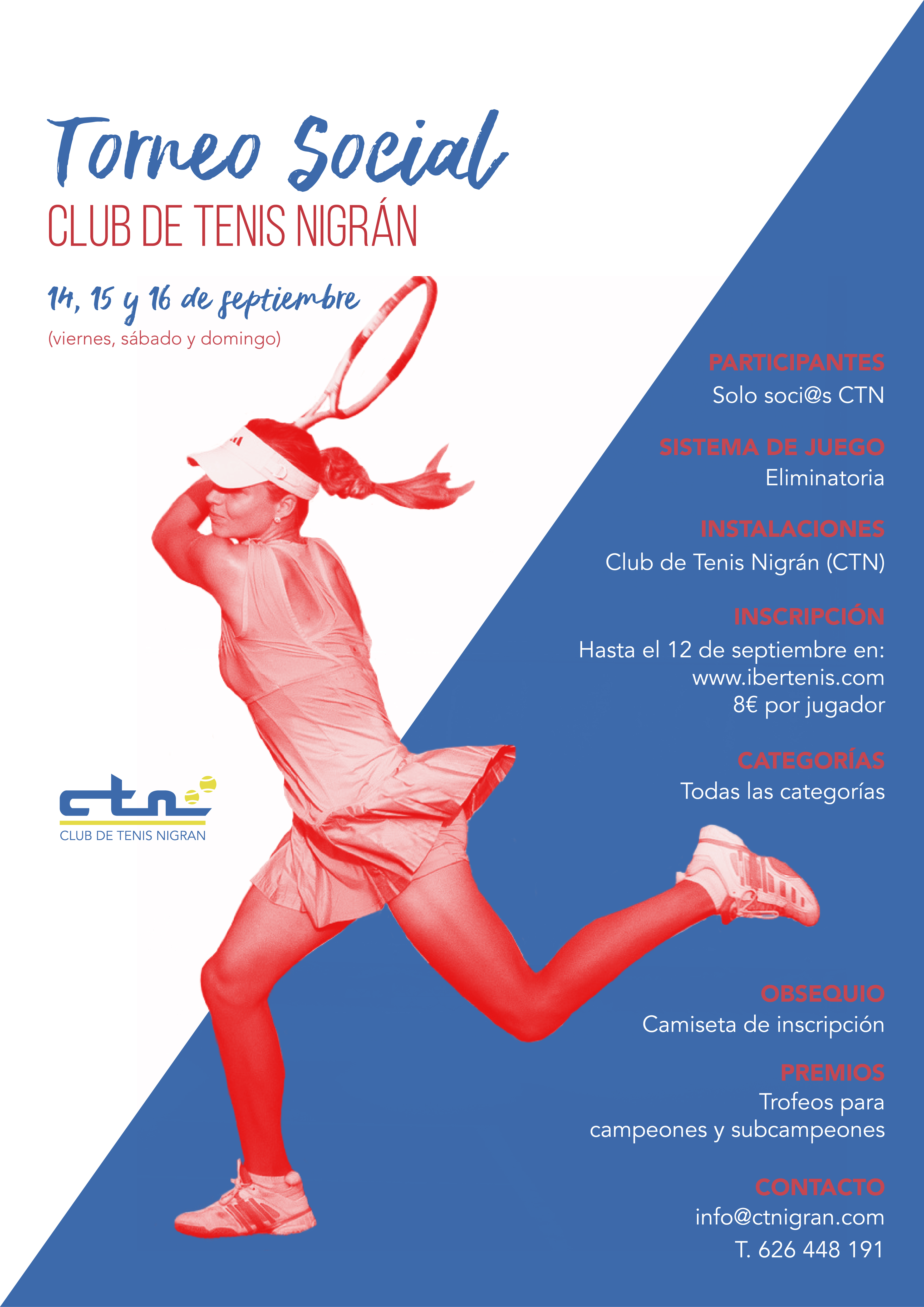 Cartel del Torneo Social Club de Tenis Nigrán