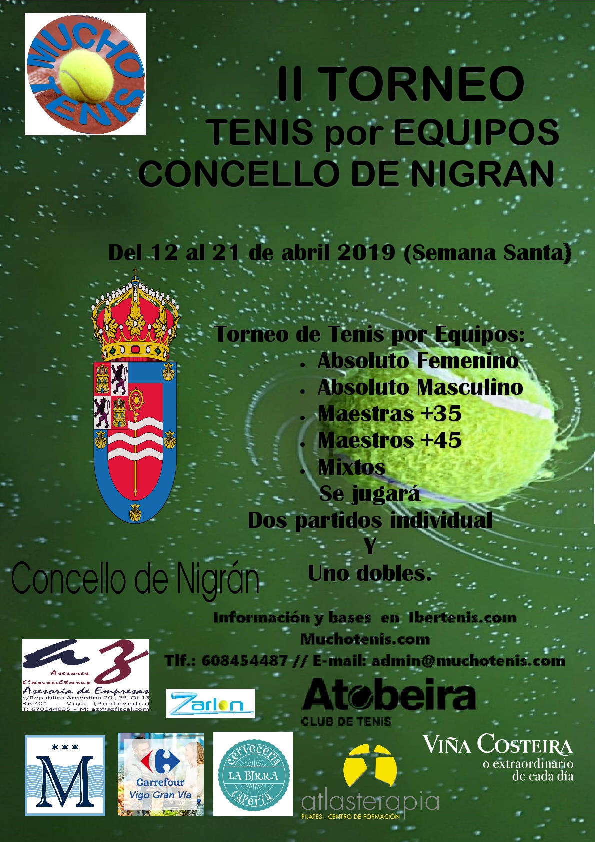 Cartel del 3ª Iber-Champion A Tobeira / II Torneo de tenis por Equipos Concello de Nigran