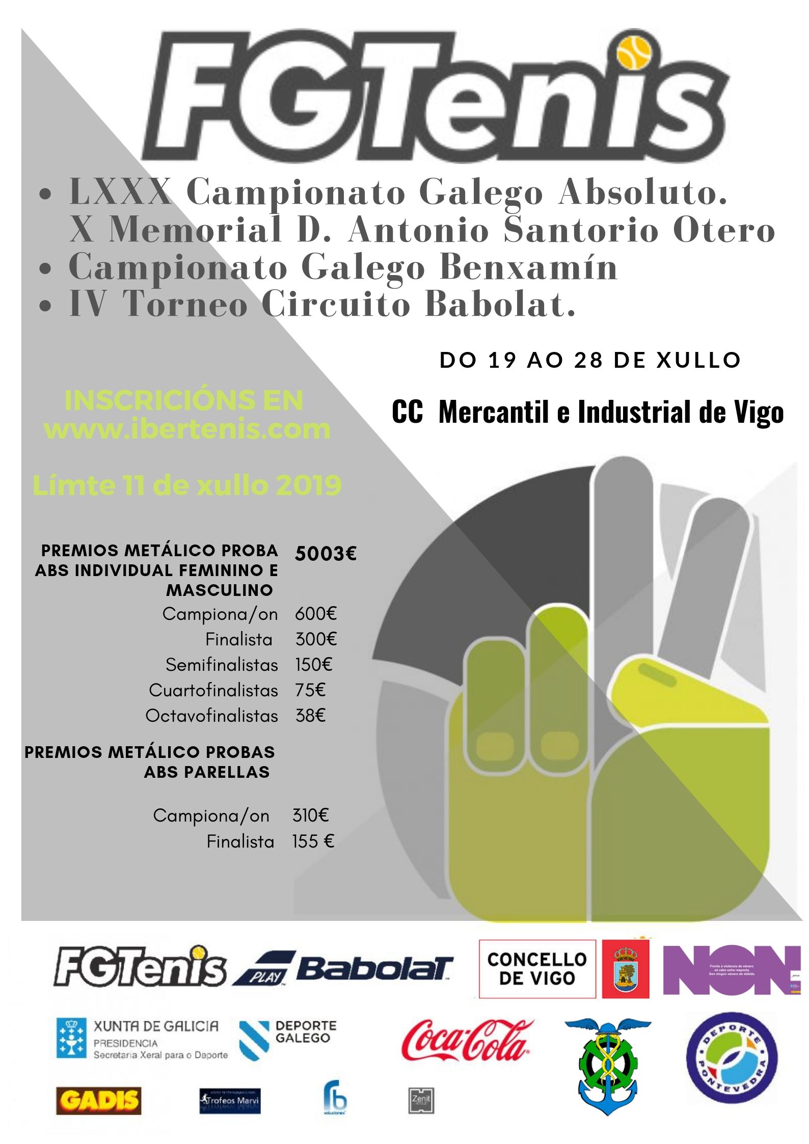 LXXX CAMPIONATO GALEGO ABSOLUTO/ CAMPIONATO GALEGO BENXAMÍN/ V PRUEBA CIRCUITO BABOLAT. 
