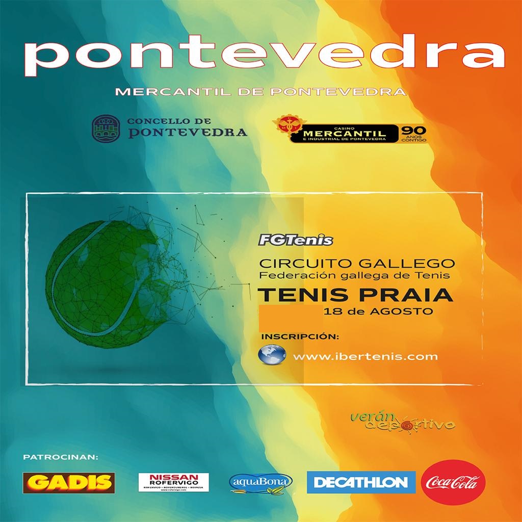 Cartel del TORNEO DE TENIS PLAYA - MERCANTIL PONTEVEDRA