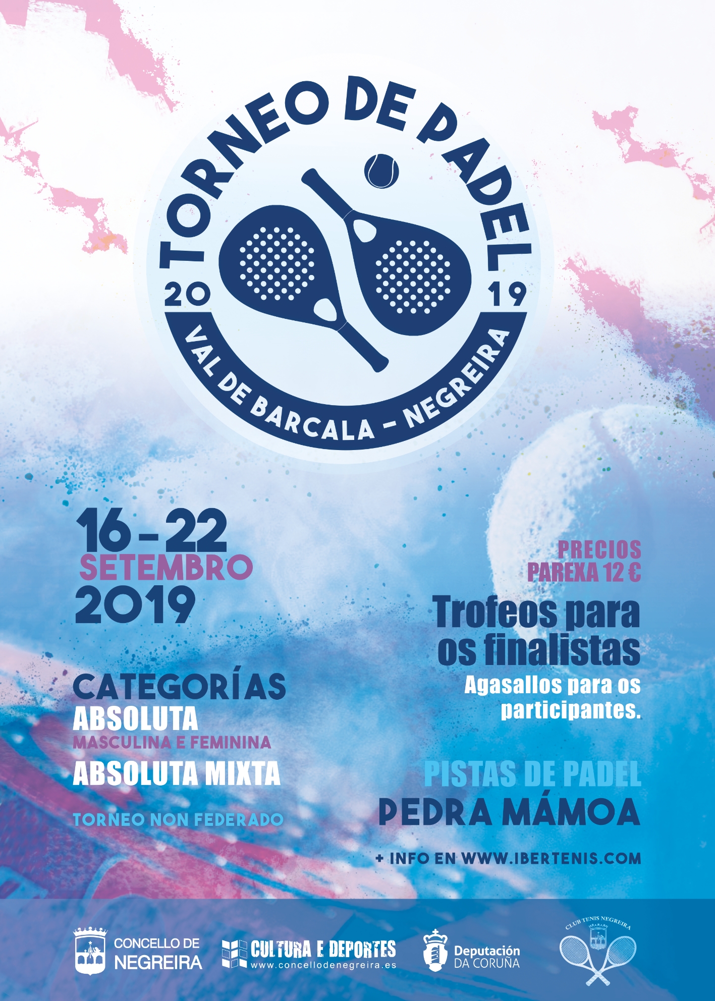 Cartel del Torneo de Padel de Negreira 2019