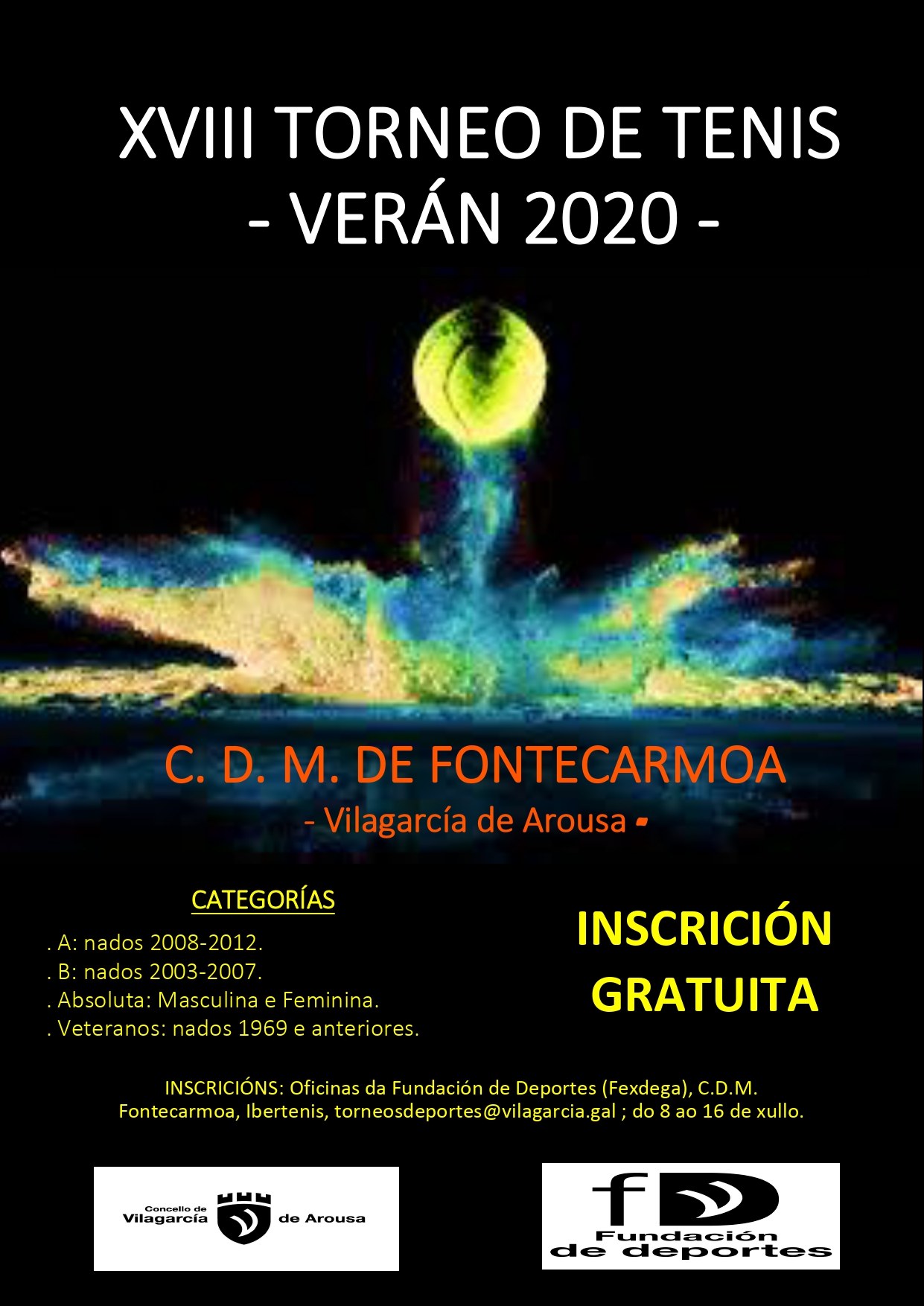 Cartel del  XVIII TORNEO DE TENIS VERÁN 2020