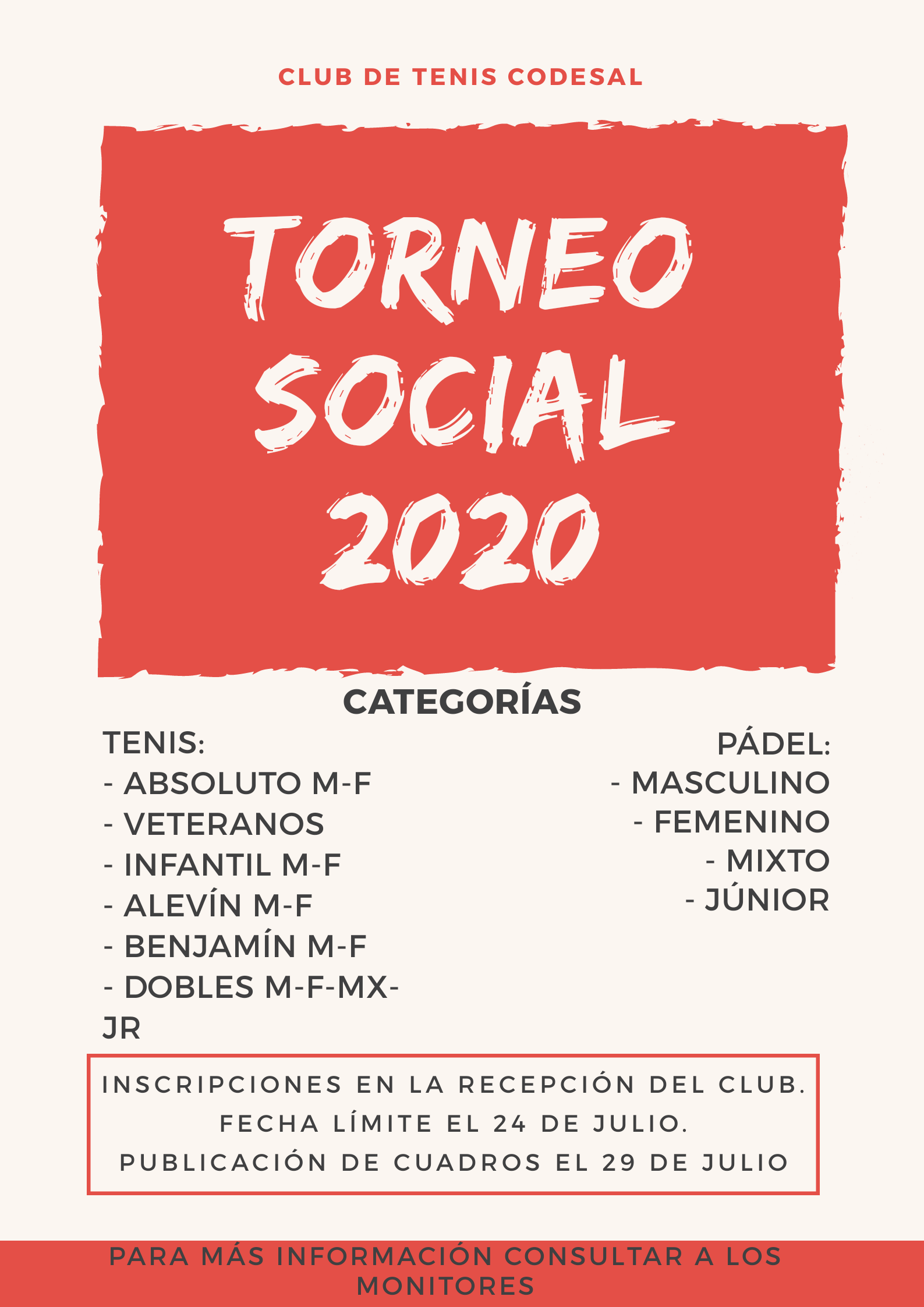 Torneo Social 2020 C.T.  Codesal