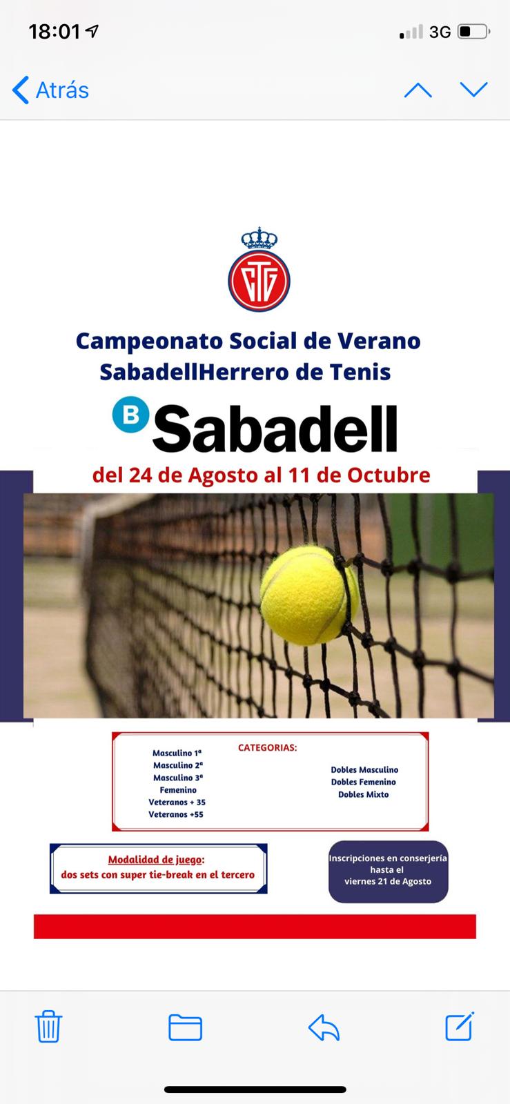 Cto. Social de Tenis Sabadell Herrero e Verano RCTG