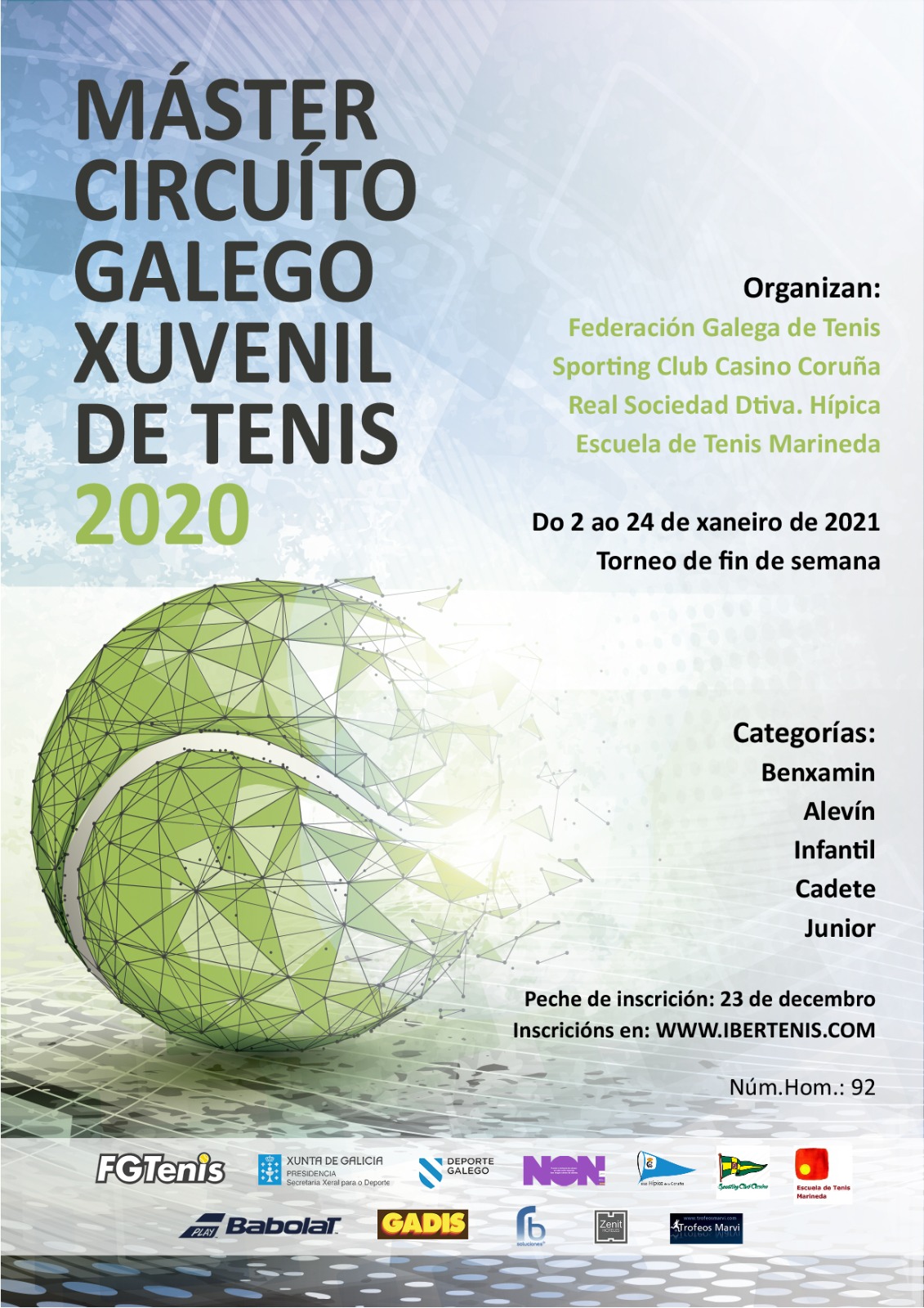 Cartel del Máster Circuíto Galego  Xuvenil 2020