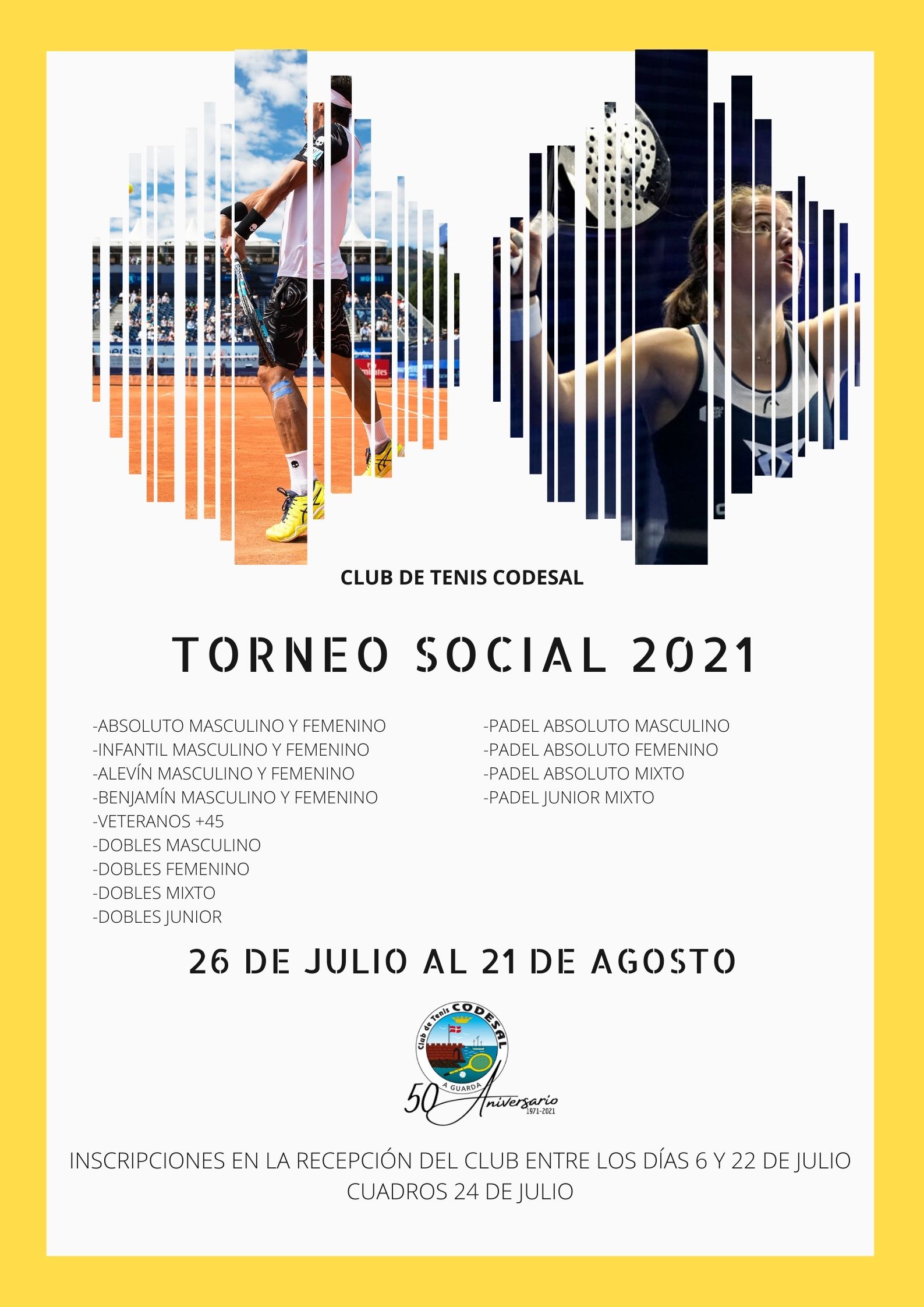 Cartel del Torneo Social 2021 Padel C.T. Codesal
