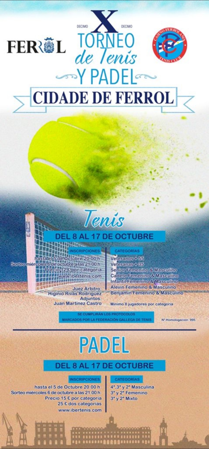 cartel X Torneo de Tenis Cidade de Ferrol