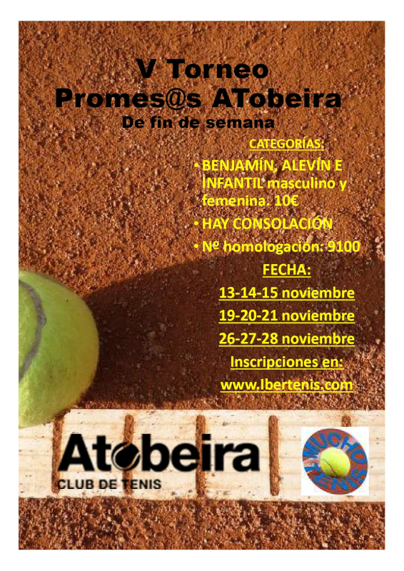 cartel V Torneo Promes@s  ATobeira  de Fin de Semana