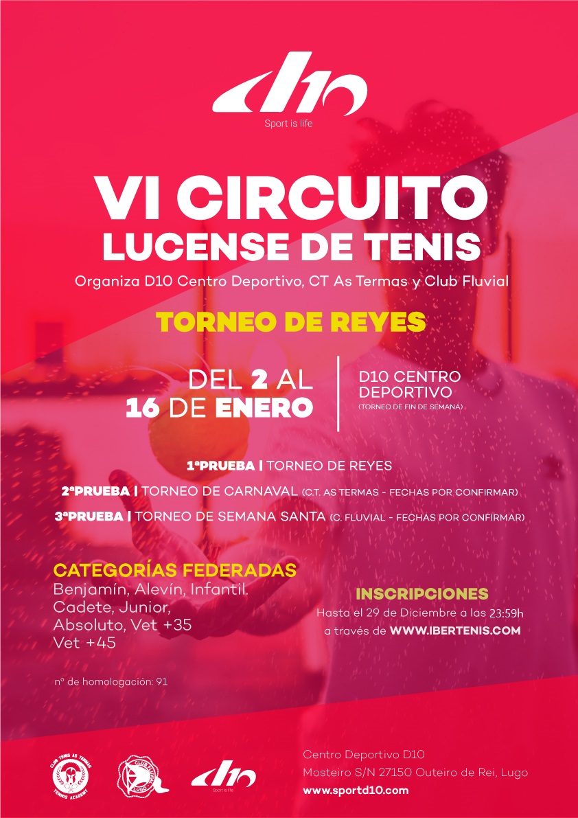 cartel VI Circuito Lucense de Tenis - Torneo de Reyes