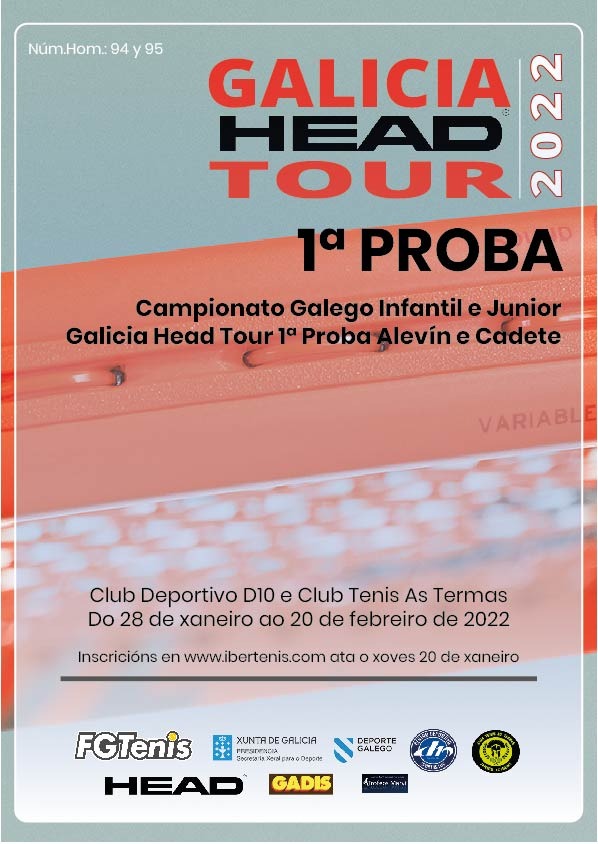 cartel GALICIA HEAD TOUR - Campeonatos Gallegos infantil y junior. Torneo GHT alevín y cadete