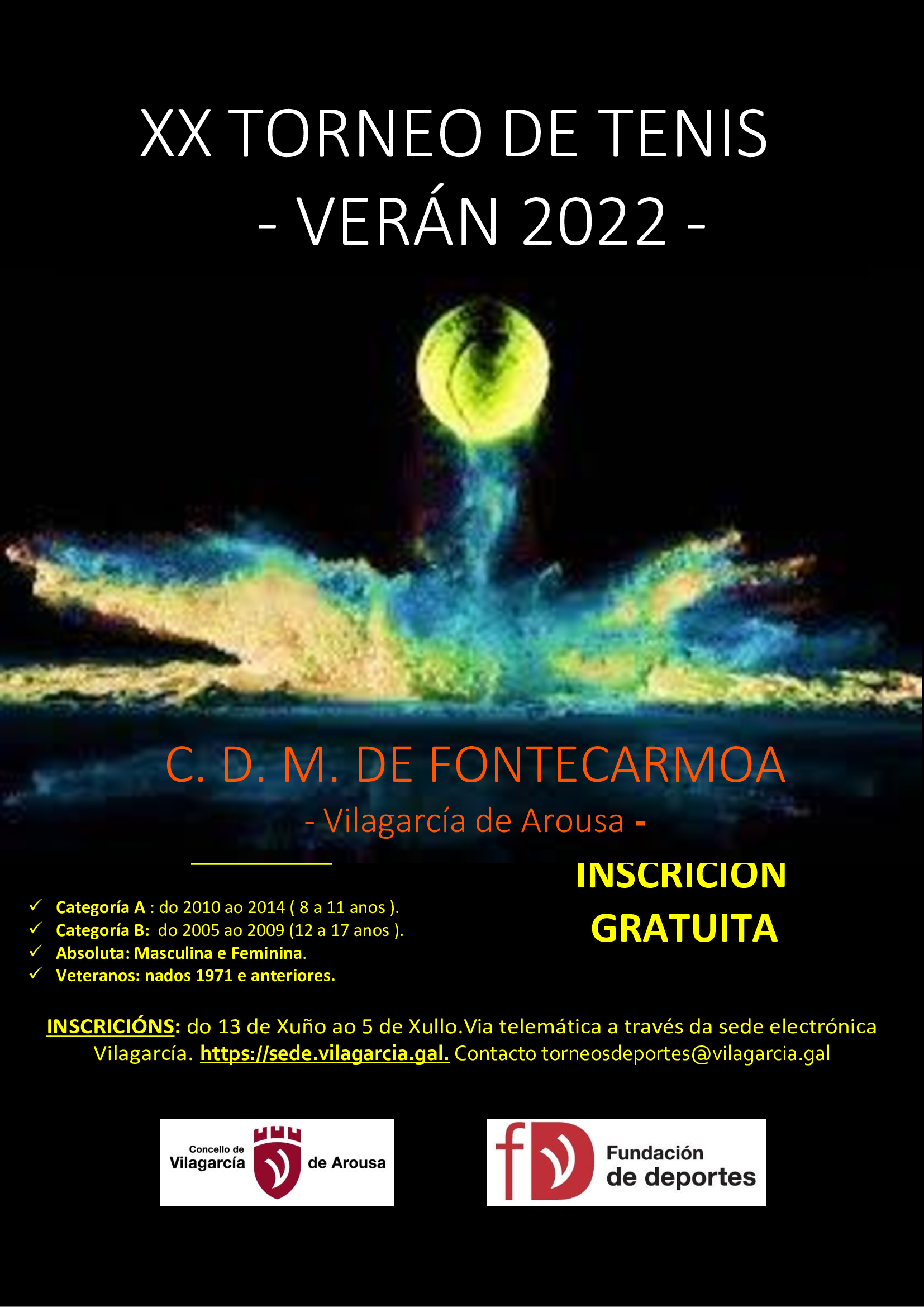cartel XX TORNEO DE TENIS VERÁN 2022