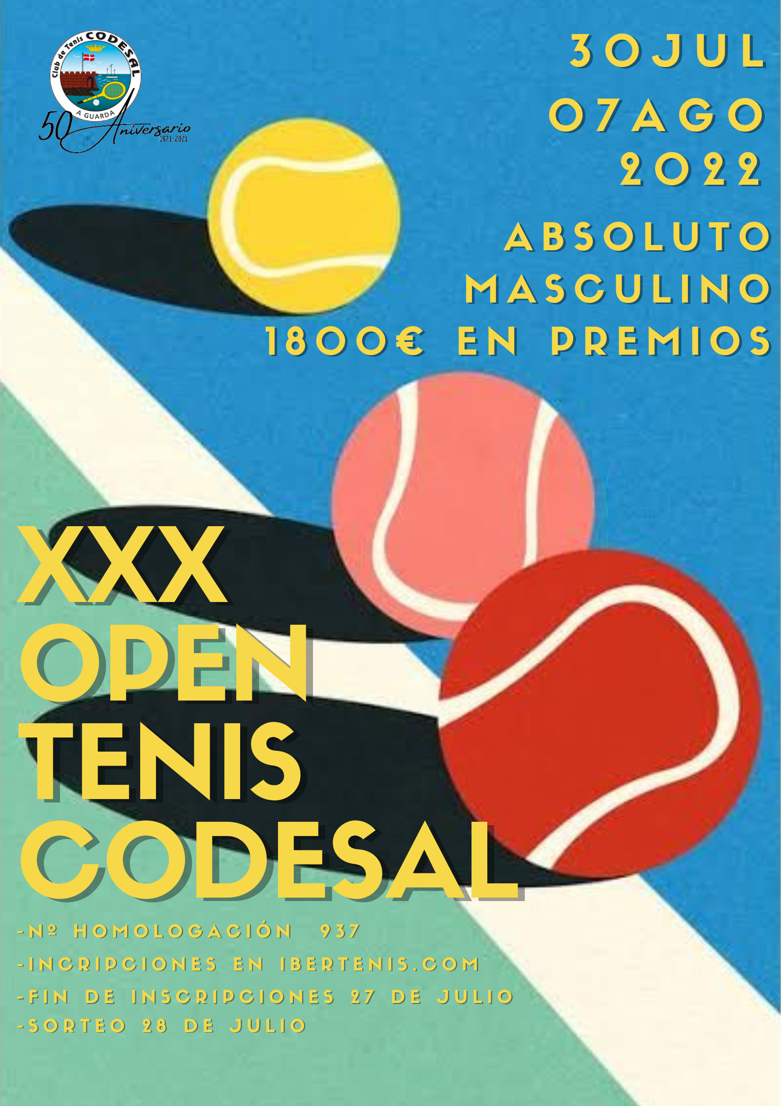 cartel XXX Open de Tenis Codesal (1800€ en Premios)