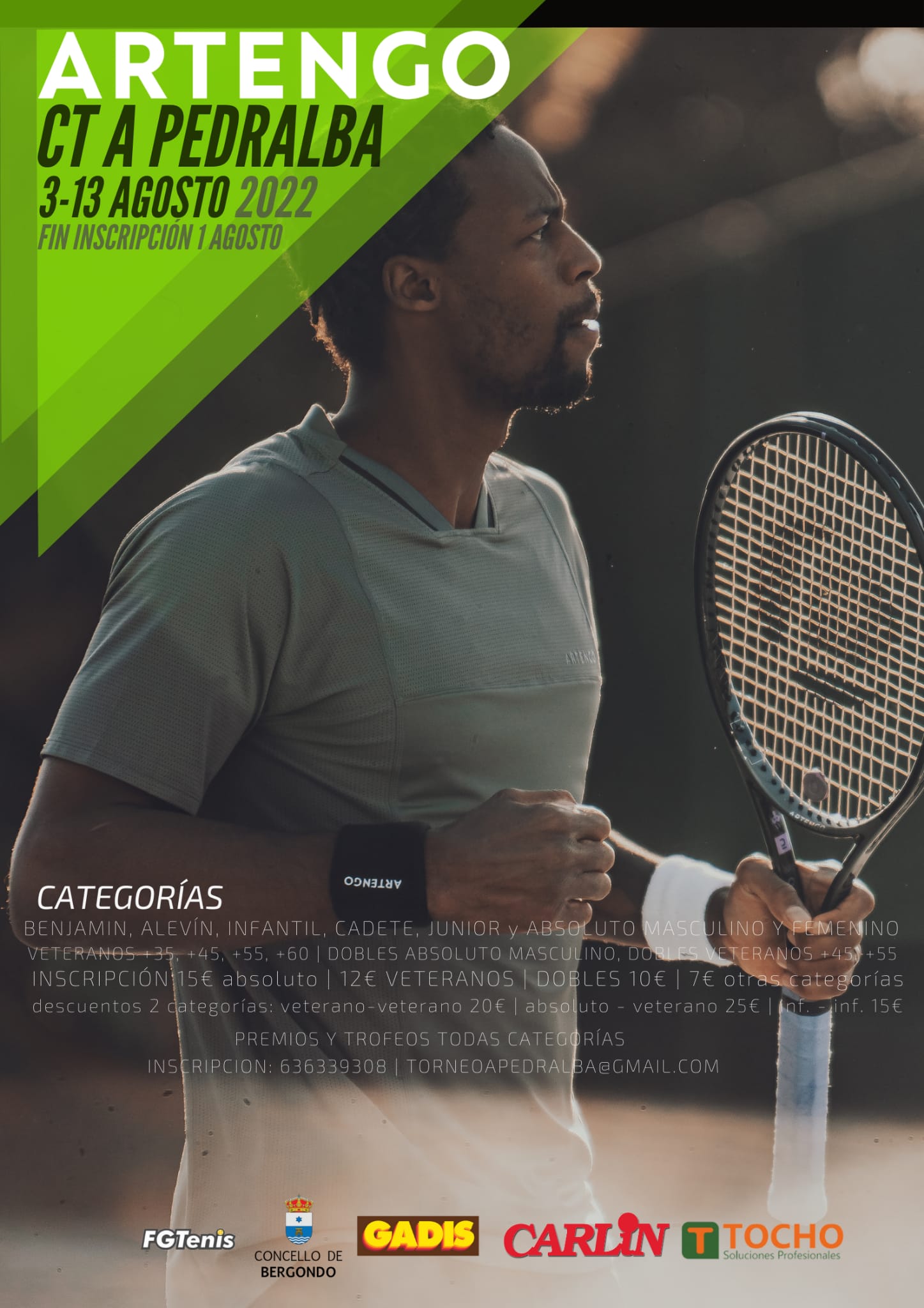 Cartel del Torneo de Tenis  Federado Club Tenis A Pedralba 2022