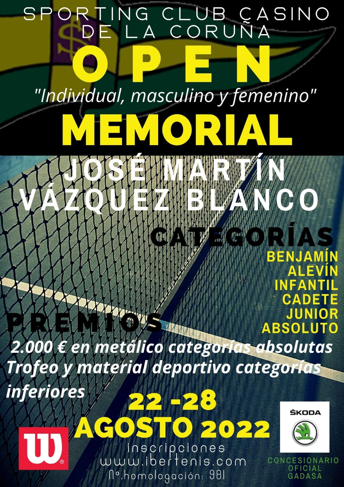 Cartel del OPEN MEMORIAL JOSÉ MARTÍN VÁZQUEZ BLANCO