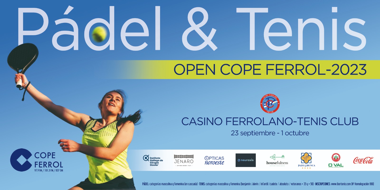 Cartel del Torneo de Padel Open Cope Ferrol 2023