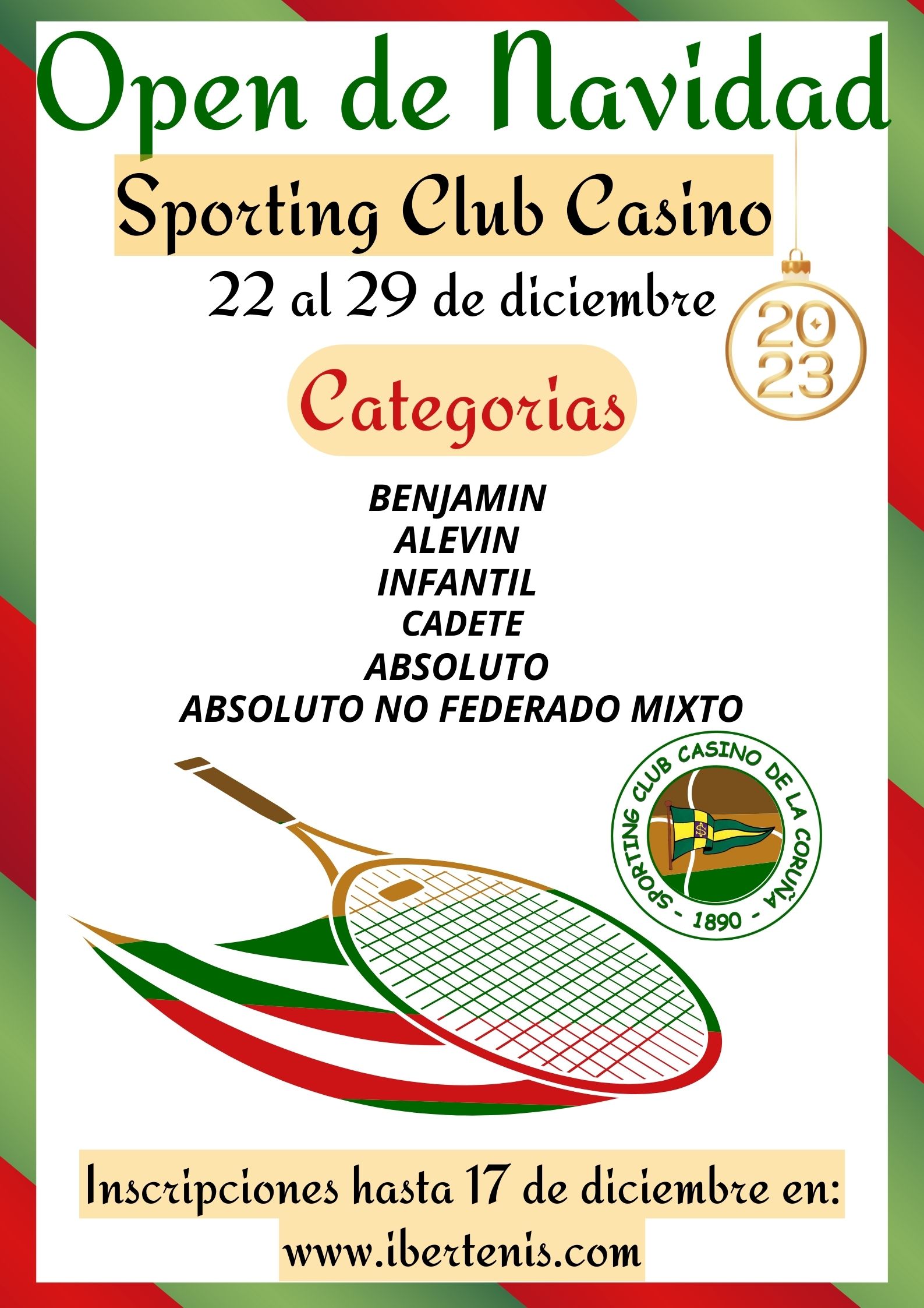 Cartel del OPEN NAVIDAD SPORTING CLUB CASINO 2023