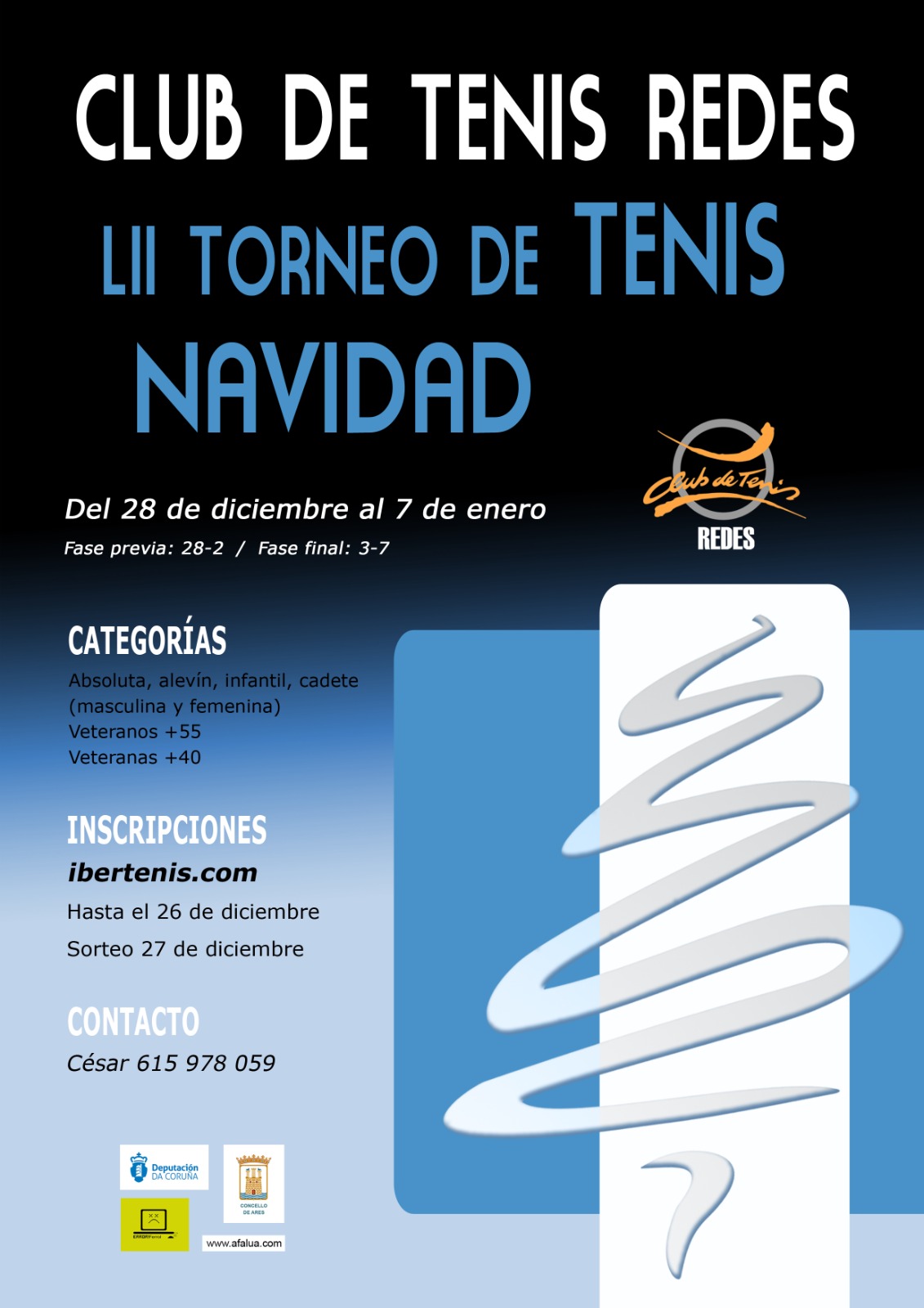 Cartel del LII TORNEO DE NAVIDAD - CLUB DE TENIS REDES