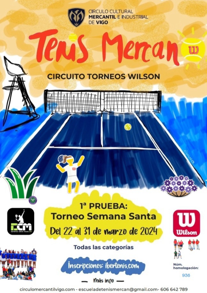cartel Torneo Semana Santa Mercan Vigo. Circuito Wilson.