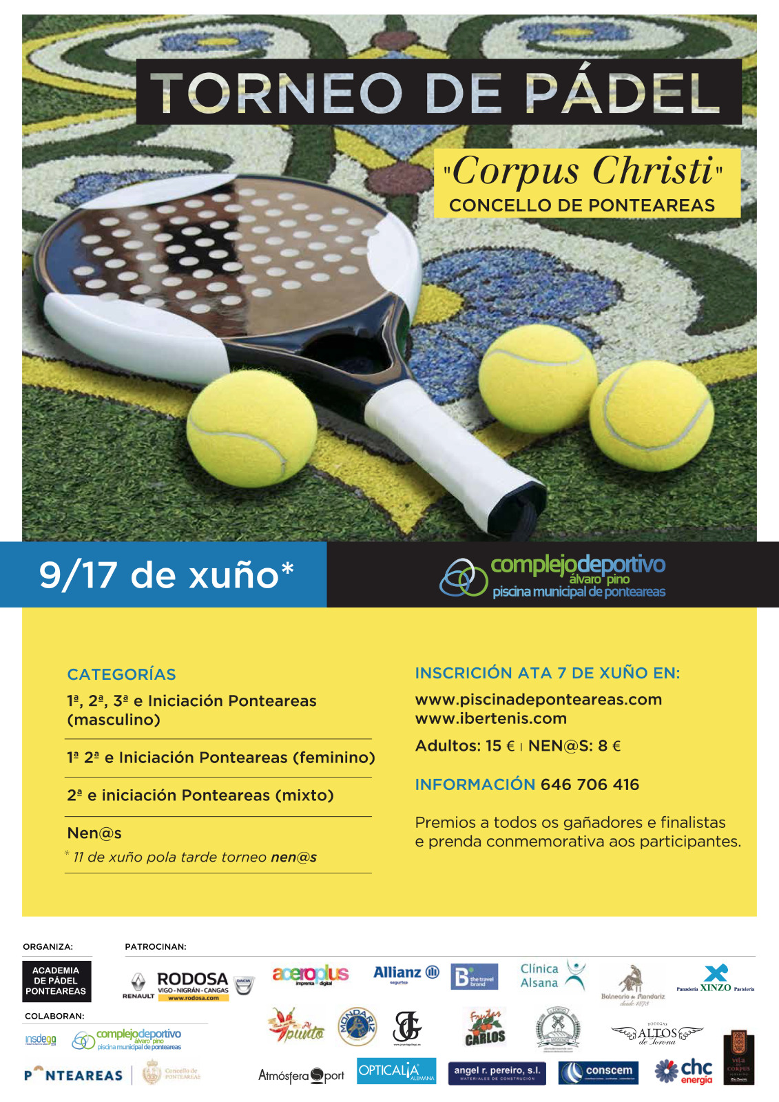 Cartel del Torneo de Pádel "Corpus Christi" Concello de Ponteareas