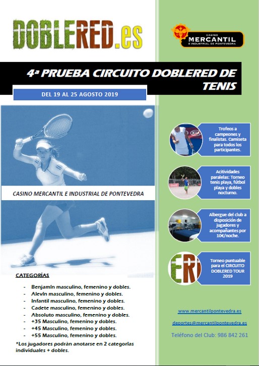 Cartel del 4ª PRUEBA CIRCUITO DOBLERED DE TENIS - MERCANTIL PONTEVEDRA