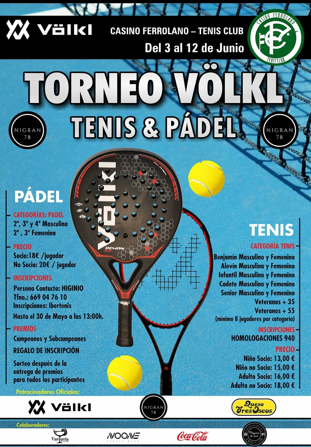 Cartel del II Torneo Padel Volk Casino Ferrolano T.C  2022