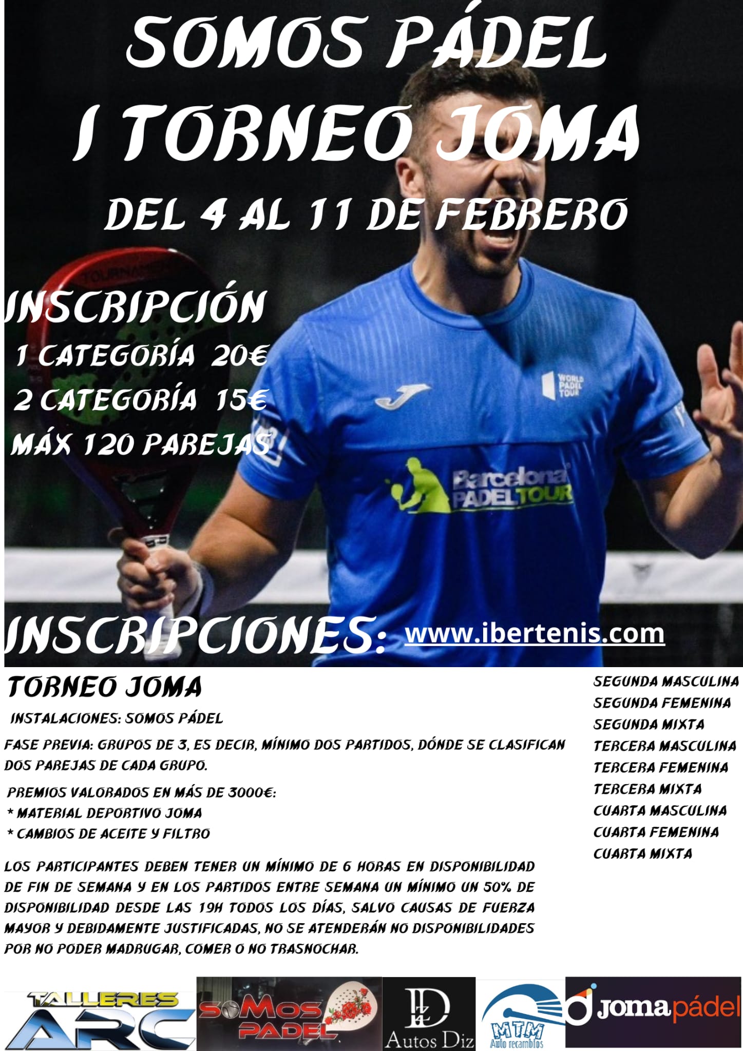 Cartel del I TORNEO JOMA SOMOS PADEL