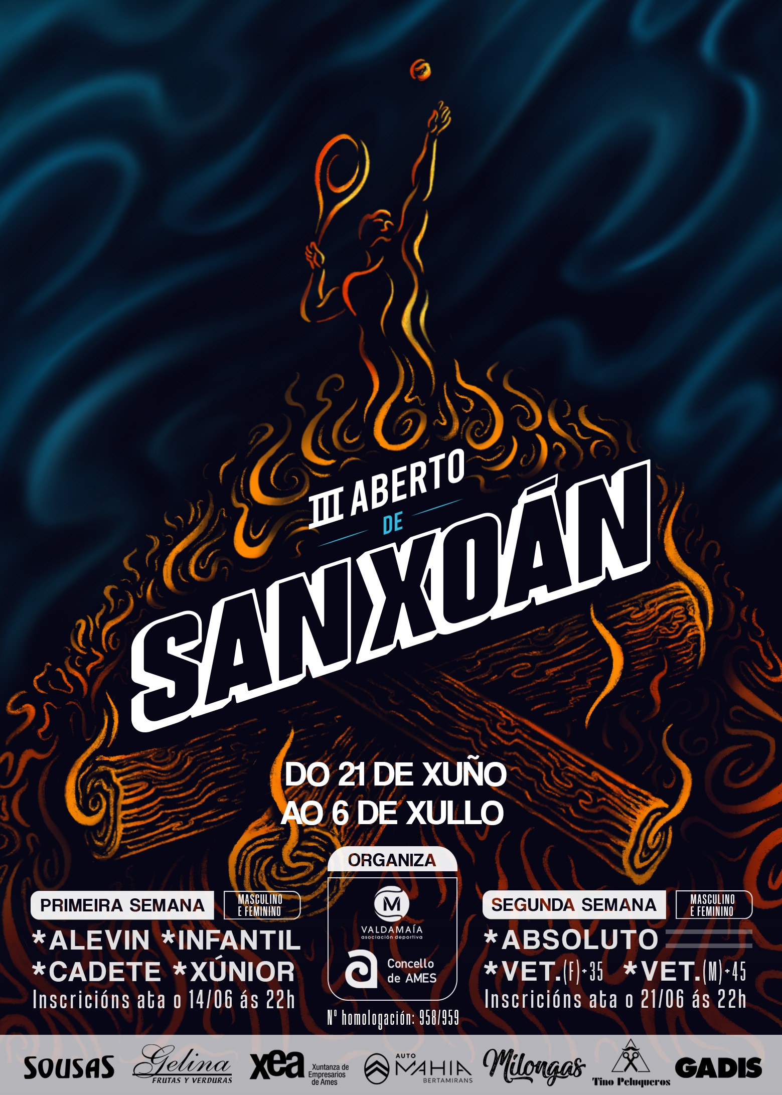 cartel III ABERTO DE SAN XOÁN CONCELLO DE AMES 2025 (categorías xuvenís)
