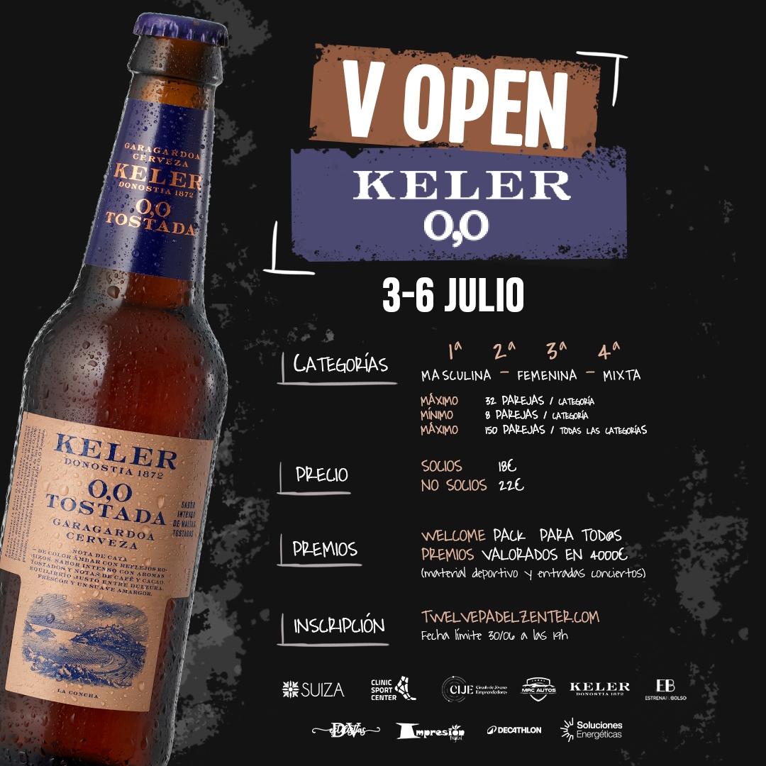 Cartel del 5º OPEN KELLER 0,0 - TWELVE PADEL ZENTER VIGO