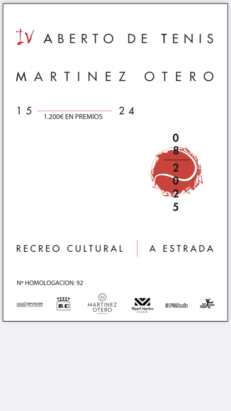 Cartel del IV ABERTO DE TENIS MARTÍNEZ OTERO