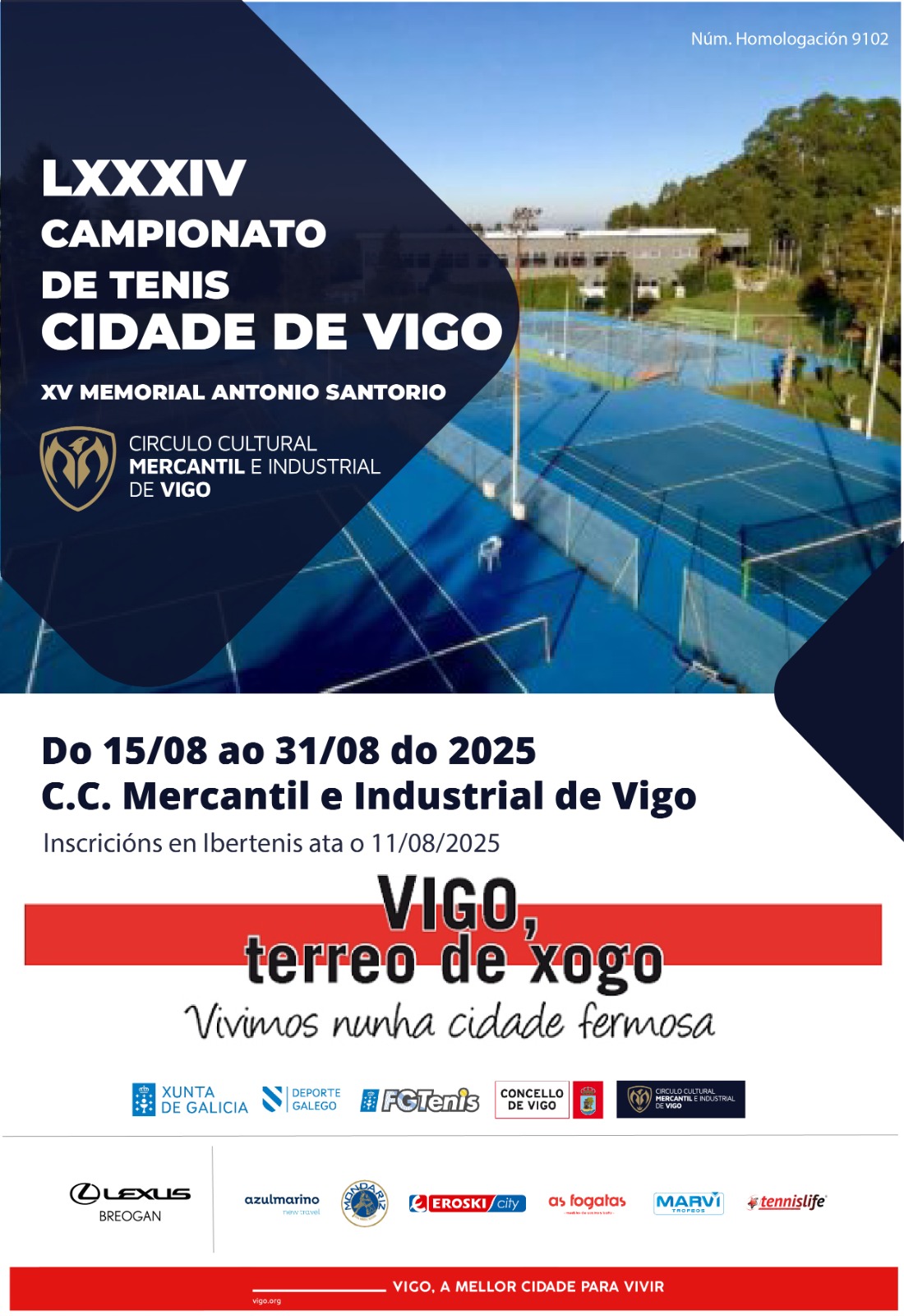 cartel LXXXIV CAMPIONATO DE TENIS CIDADE DE VIGO