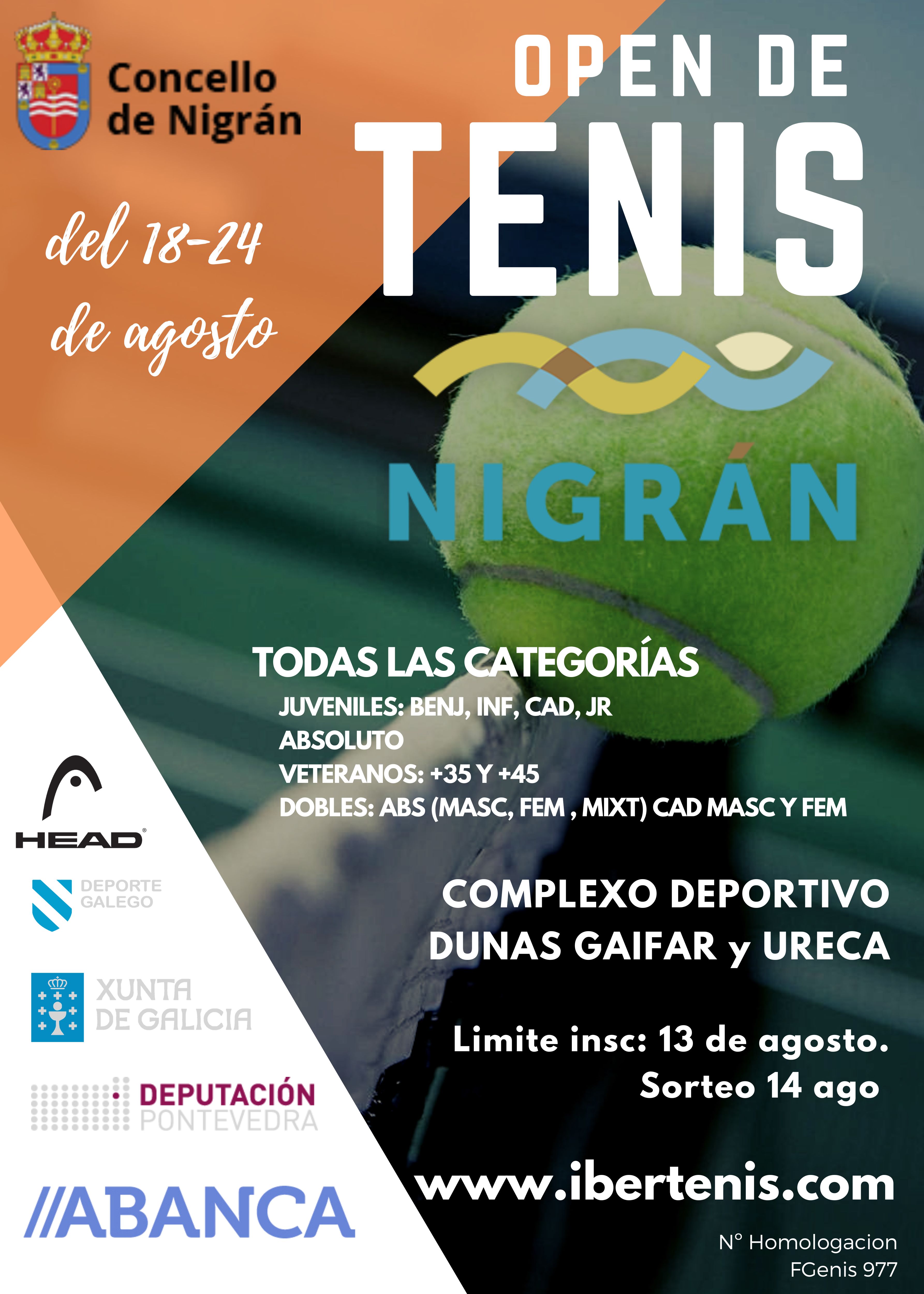 cartel OPEN DE TENIS CONCELLO DE NIGRAN